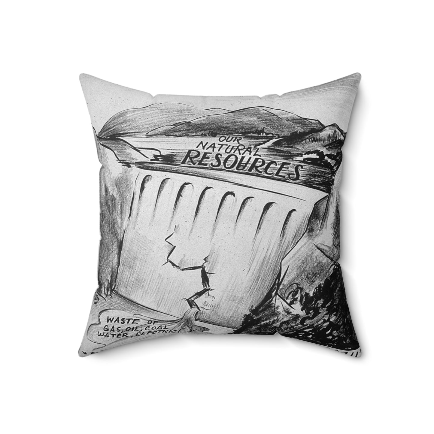 "BEWARE OF THE LEAK IN THE DAM!!" Decorative Accent Square Pillow