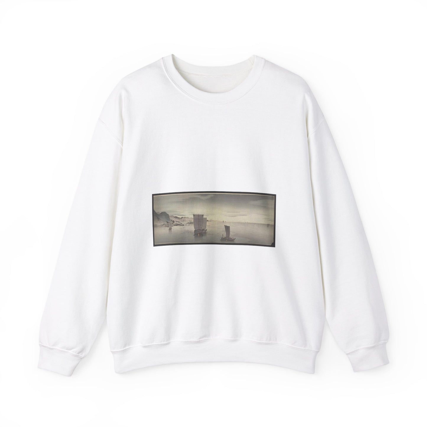 Yūgure no hansen - Public domain portrait drawing White Heavy Blend Adult Crew Neck SweatShirt