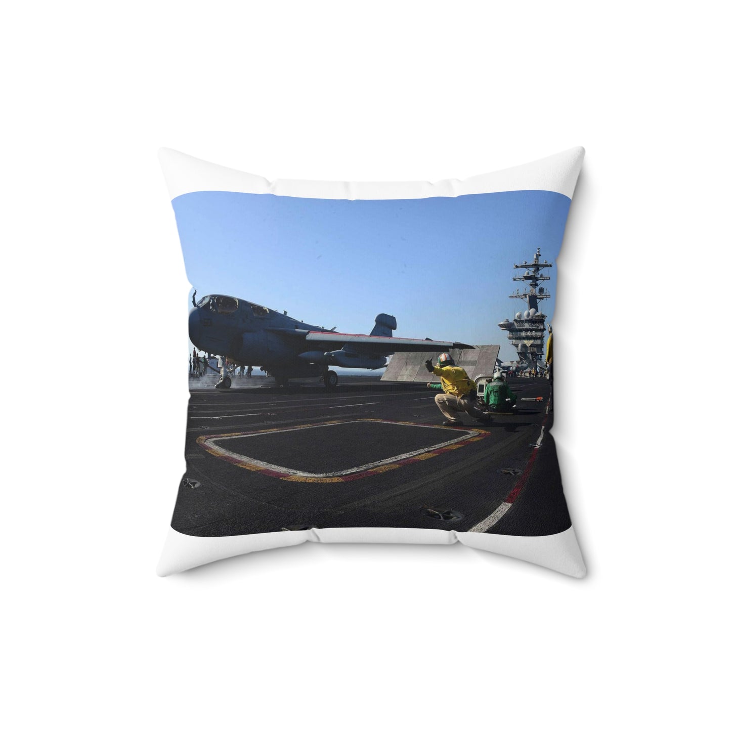 An EA-6B Prowler assigned to the Patriots of Electronic Decorative Accent Square Pillow