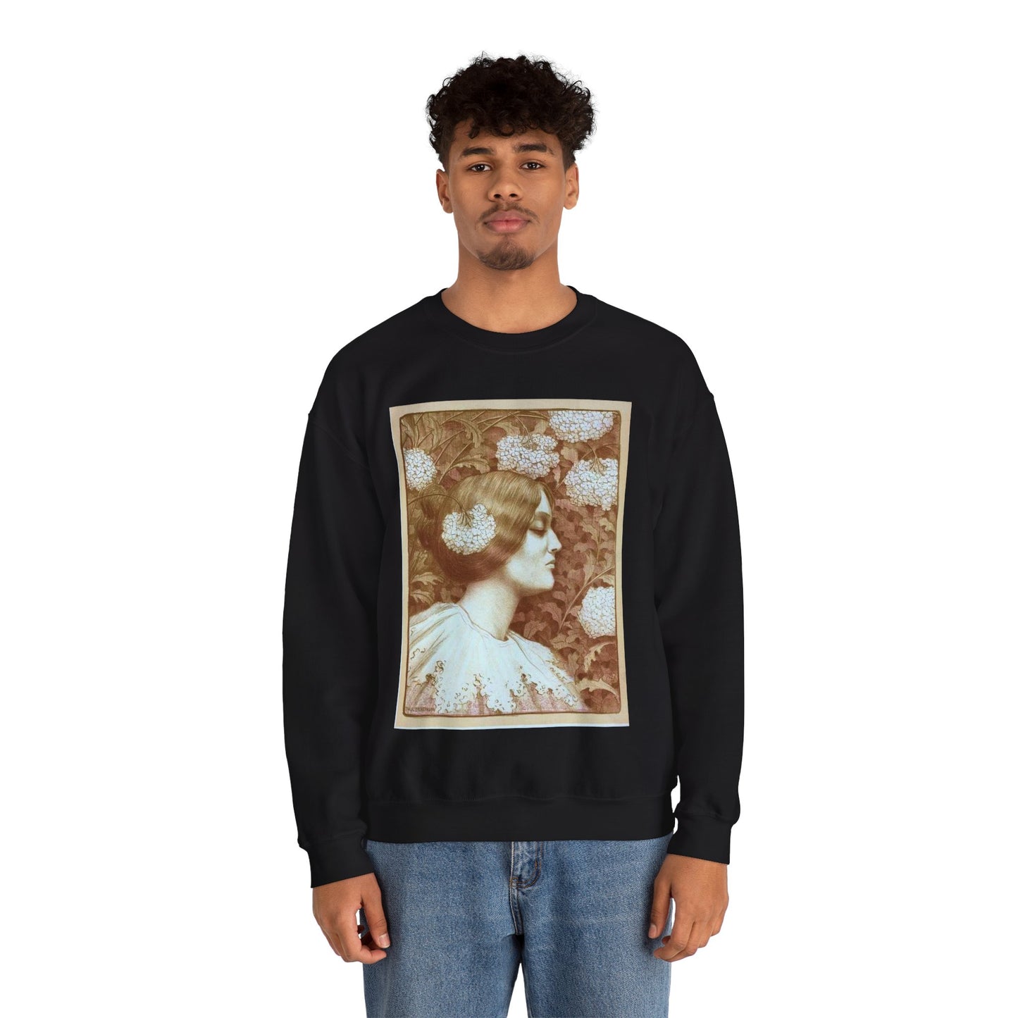 Paul Emile Berthon - Dessin original pour les "Maîtres de l'Affiche". Black Heavy Blend Adult Crew Neck SweatShirt