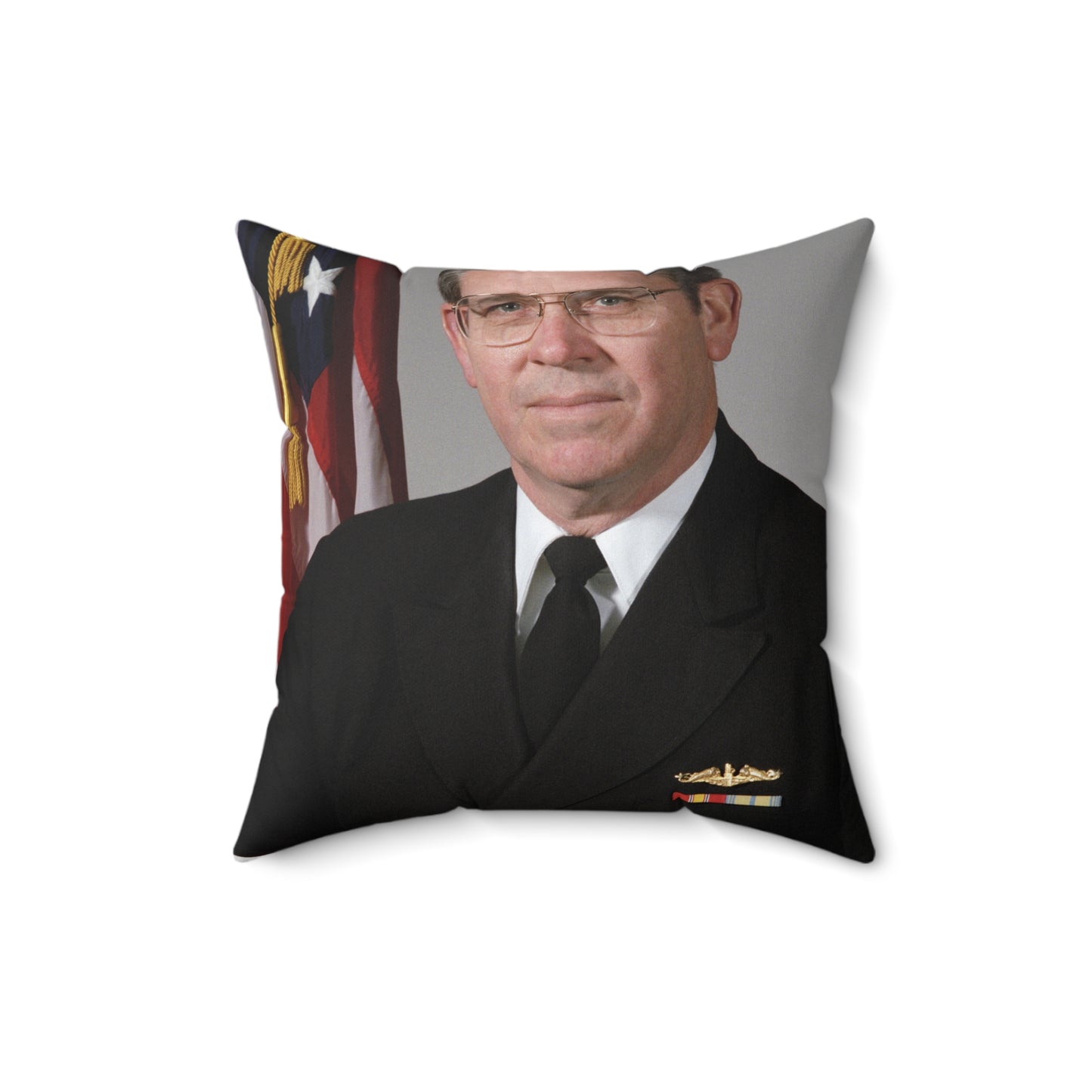 Portrait: US Navy (USN) Captain (CAPT) Charles A. Hougland (uncovered) Decorative Accent Square Pillow