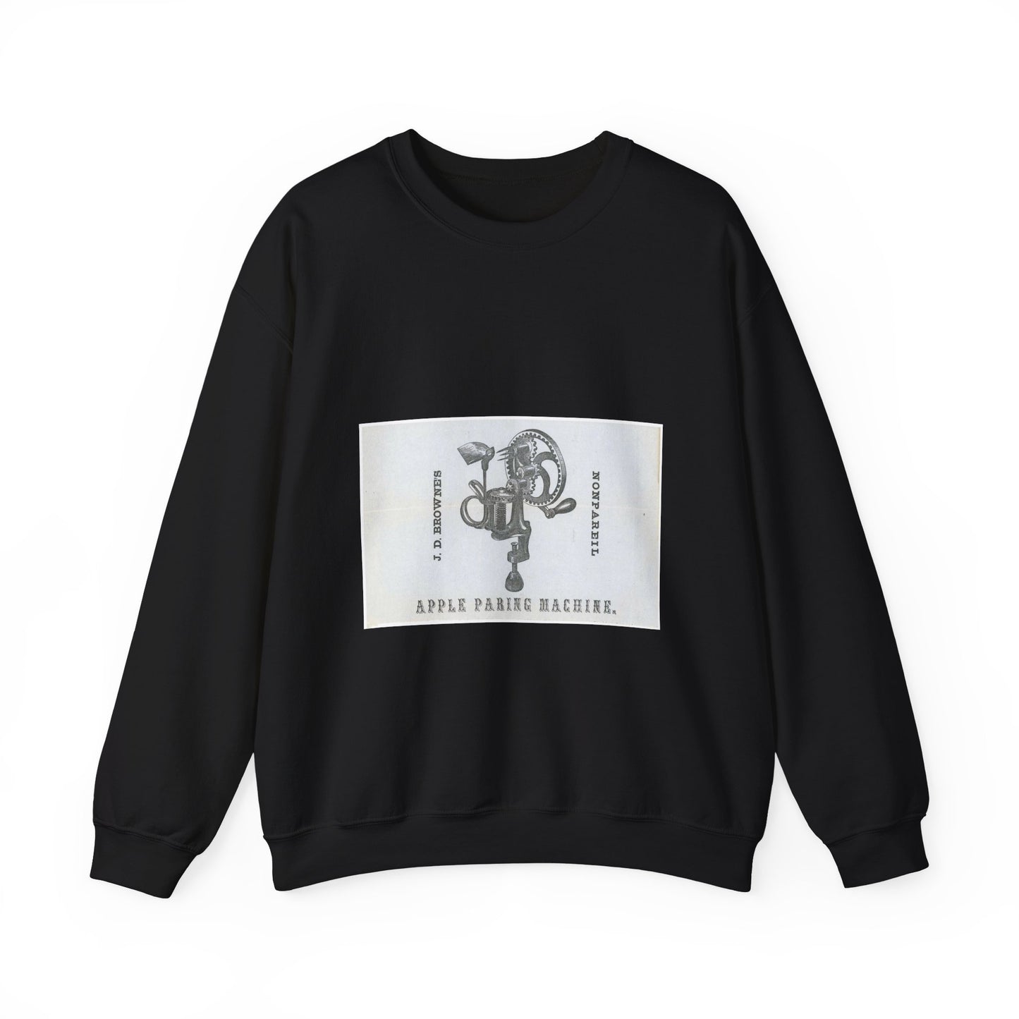 Patent Case File No. 14,800, Machine for Paring Apples, Inventor- John D. Browne - DPLA - 05c09419f4c82ee5169e19430bb1aed0 (page 15) Black Heavy Blend Adult Crew Neck SweatShirt
