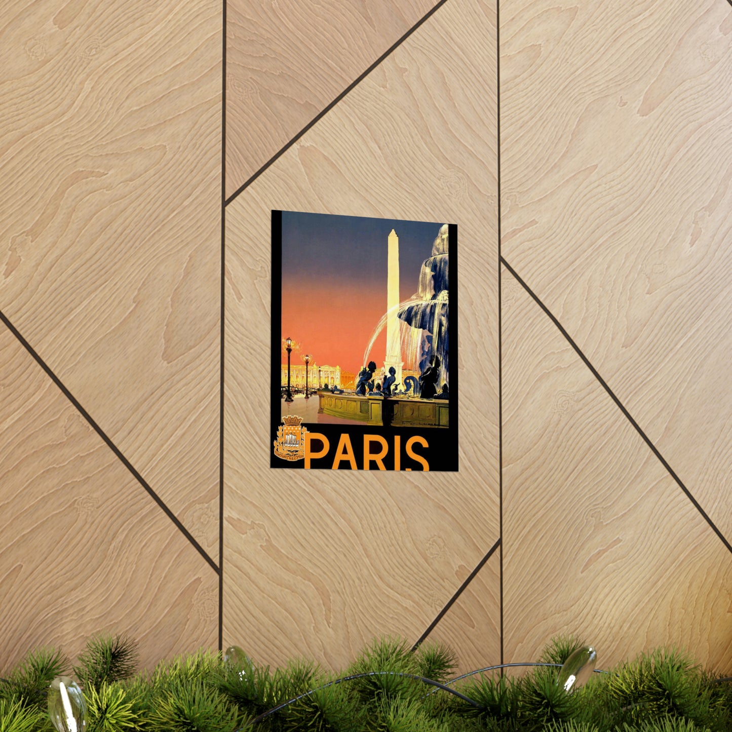 Paris. Vintage Travel Poster. - Art Deco public domain image High Quality Matte Wall Art Poster for Home, Office, Classroom
