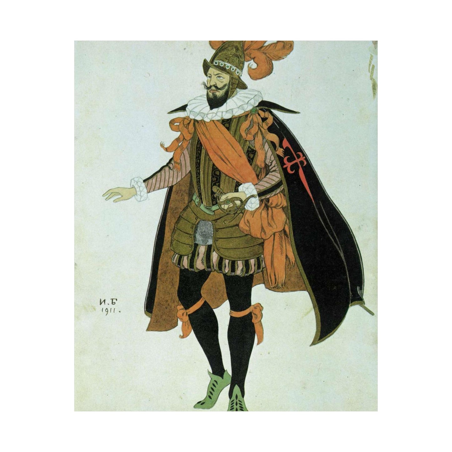 Bilibin Comandor - Art nouveau public domain image High Quality Matte Wall Art Poster for Home, Office, Classroom