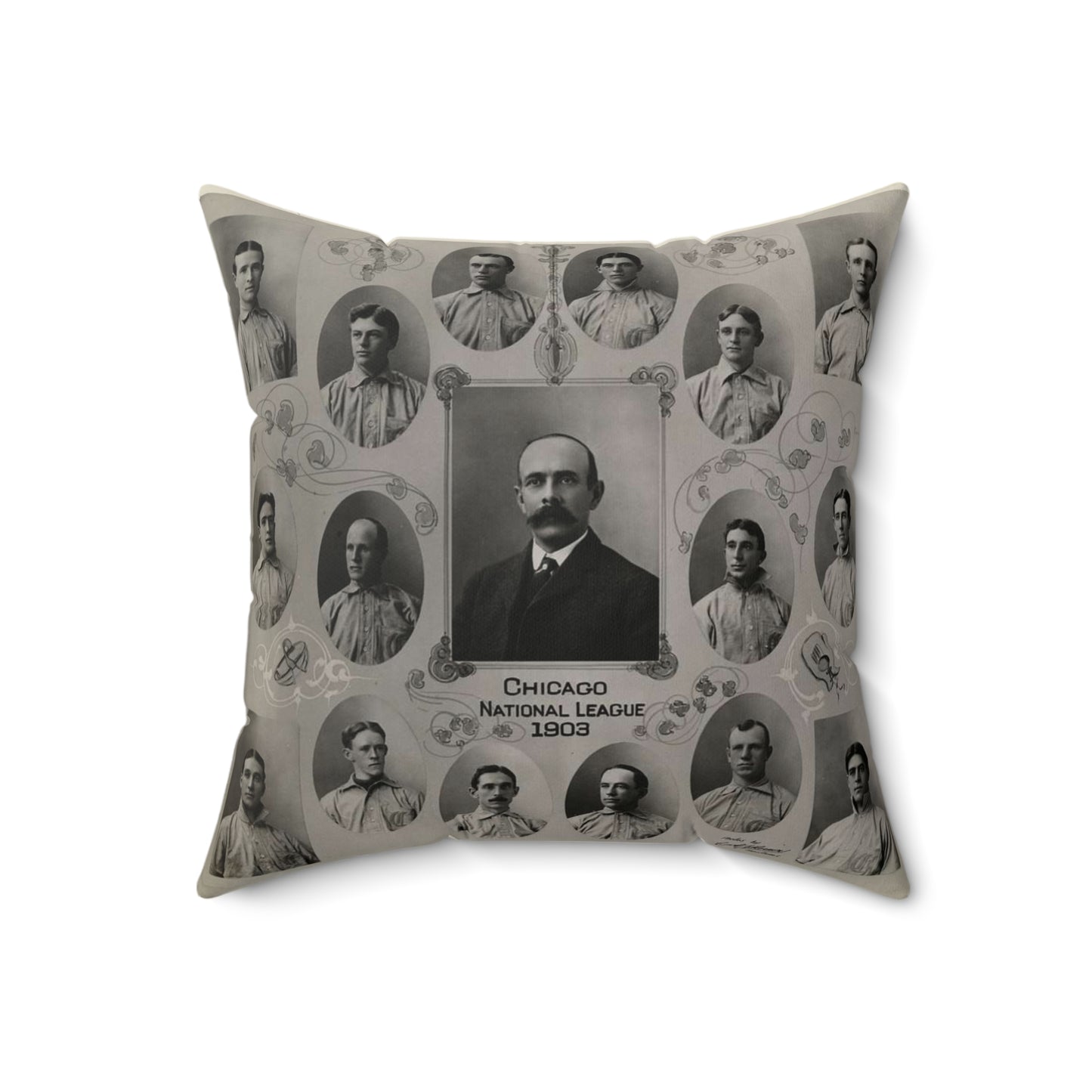 1903 Chicago Cubs portraits Decorative Accent Square Pillow