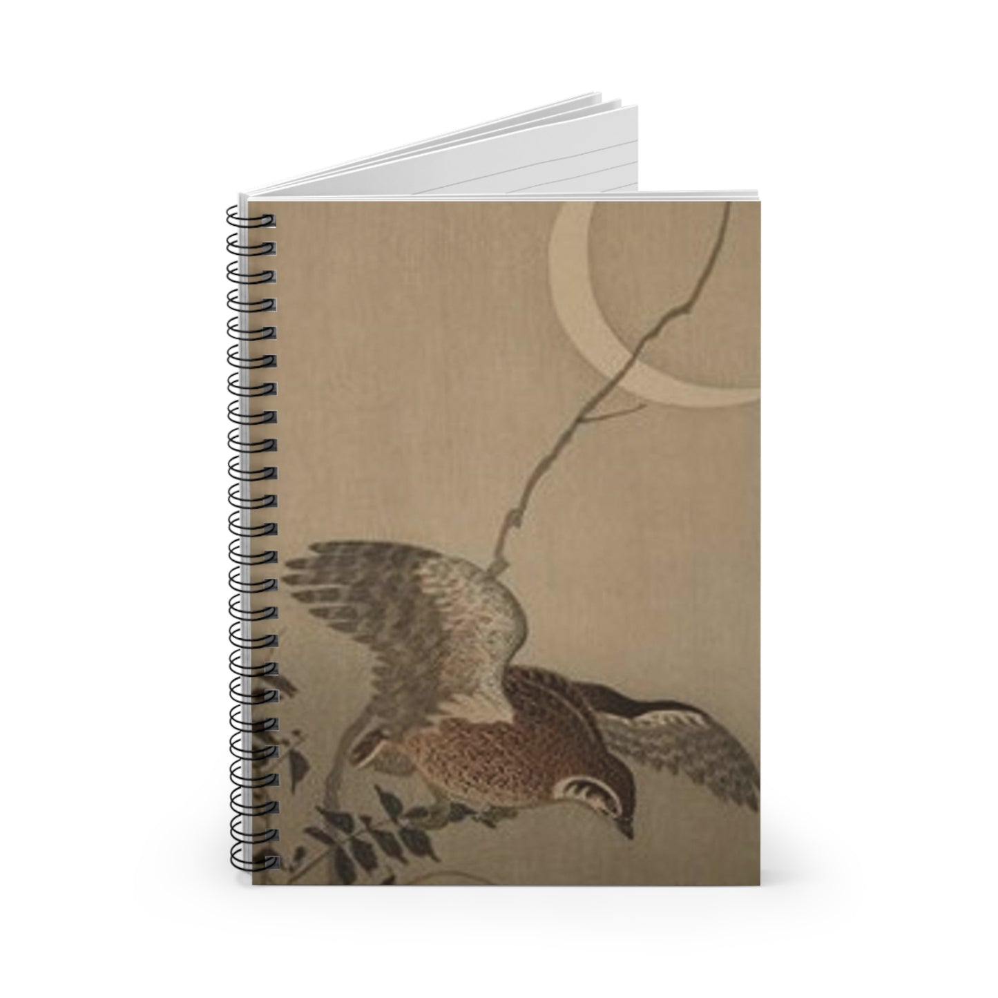 Koson Eule, Ohara Koson. 19th century Japan. Public domain image. Spiral Bound Ruled Notebook with Printed Cover
