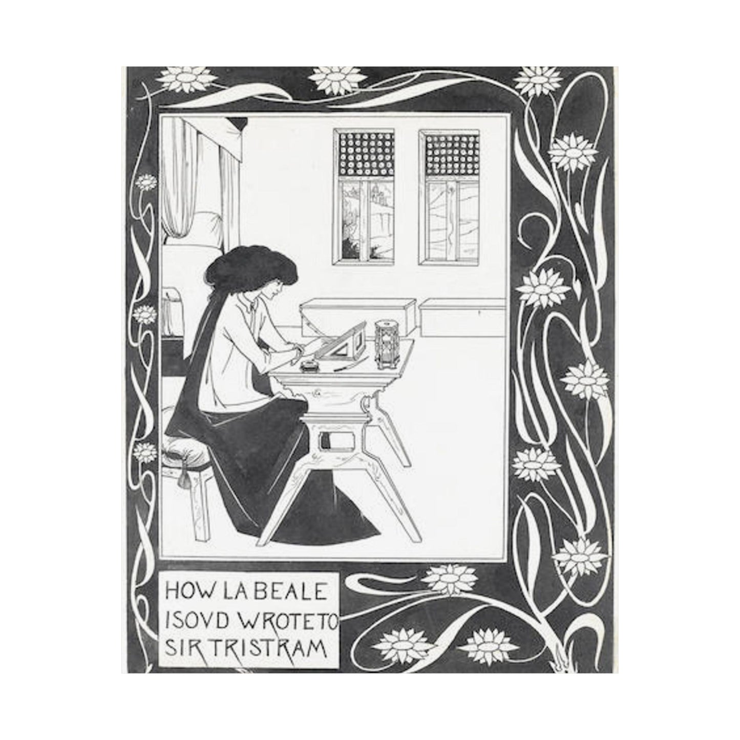 How la Beale Isoud wrote to Sir Tristram High Quality Matte Wall Art Poster for Home, Office, Classroom