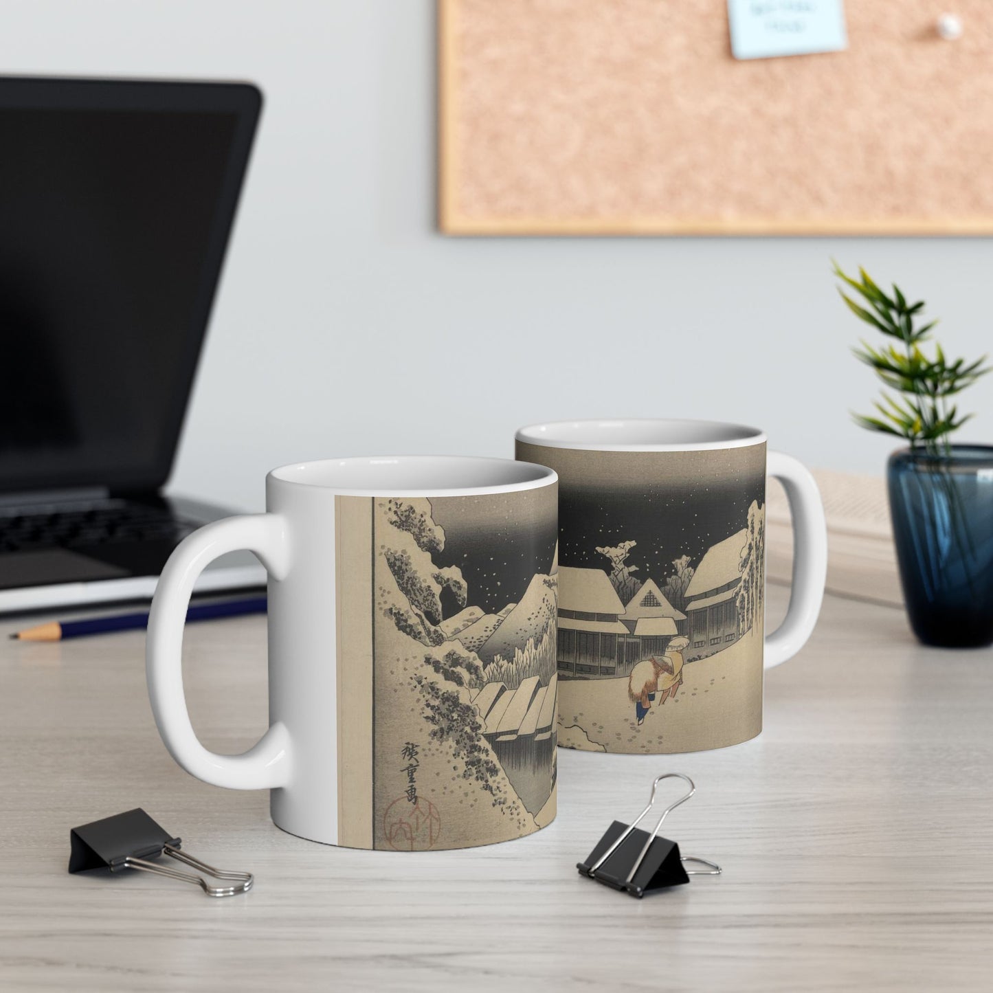 Utagawa Hiroshige - Kanbara, Ando Hiroshige - Ukiyo e print Beautiful Novelty Ceramic Coffee Mug 11oz