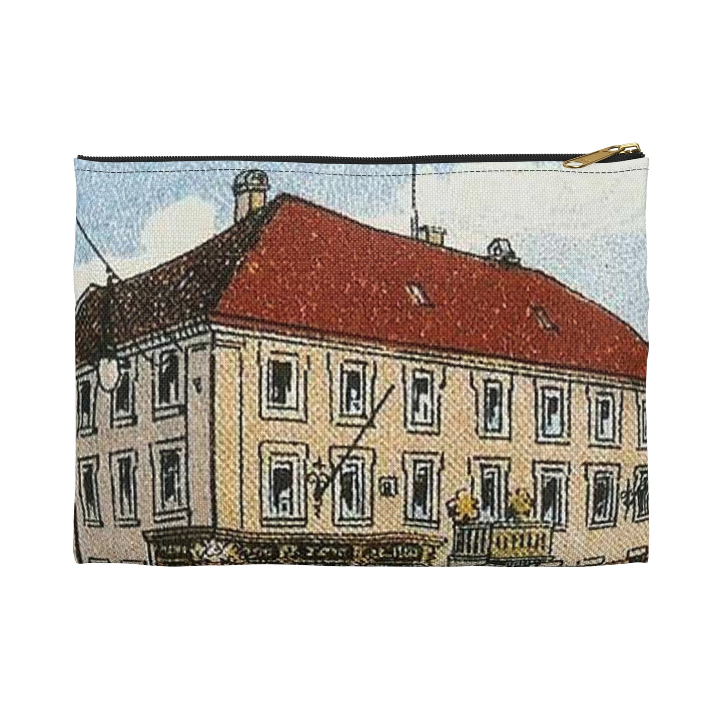 Erlangen Hauptstraße um 1910 001 Large Organizer Pouch with Black Zipper