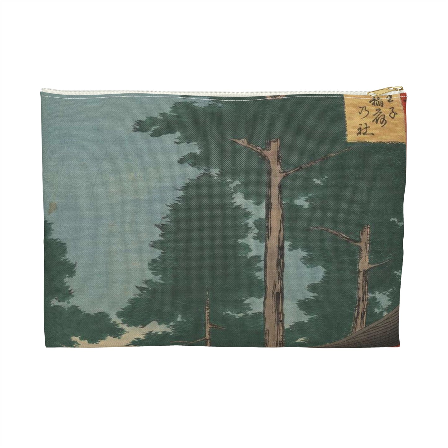 Gajō icchō, Andō Hiroshige - Public domain portrait drawing Large Organizer Pouch with Black Zipper
