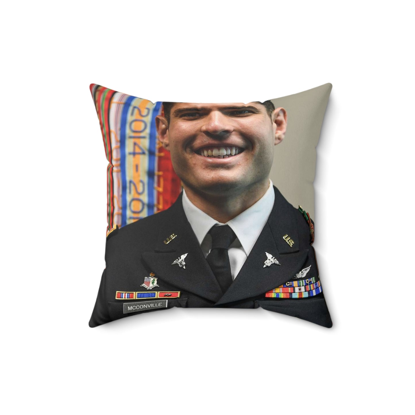 Cpt. Ryan McConville poses for a photo during his promotion Decorative Accent Square Pillow