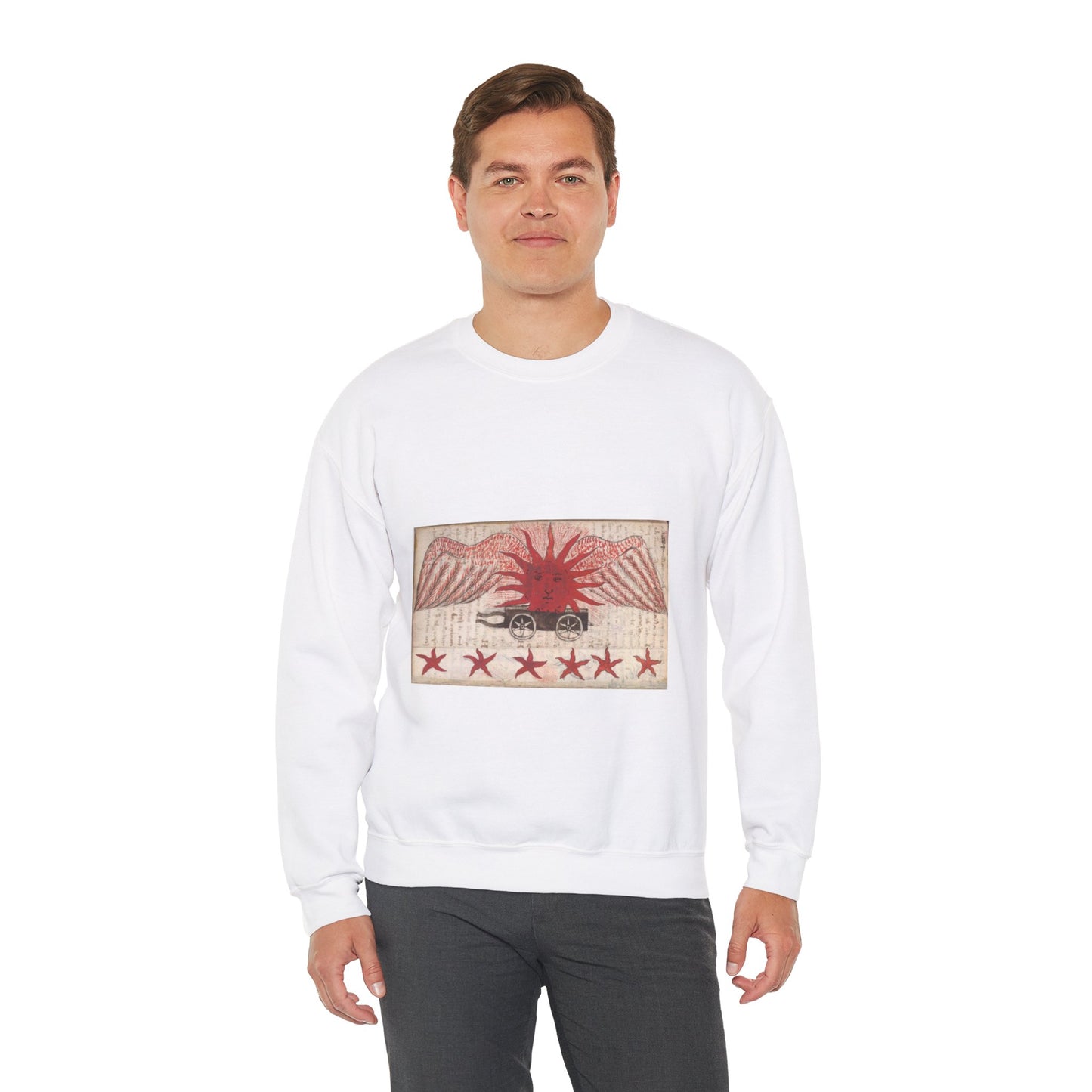 Sun from BL Sloane 1171, f. 100v White Heavy Blend Adult Crew Neck SweatShirt
