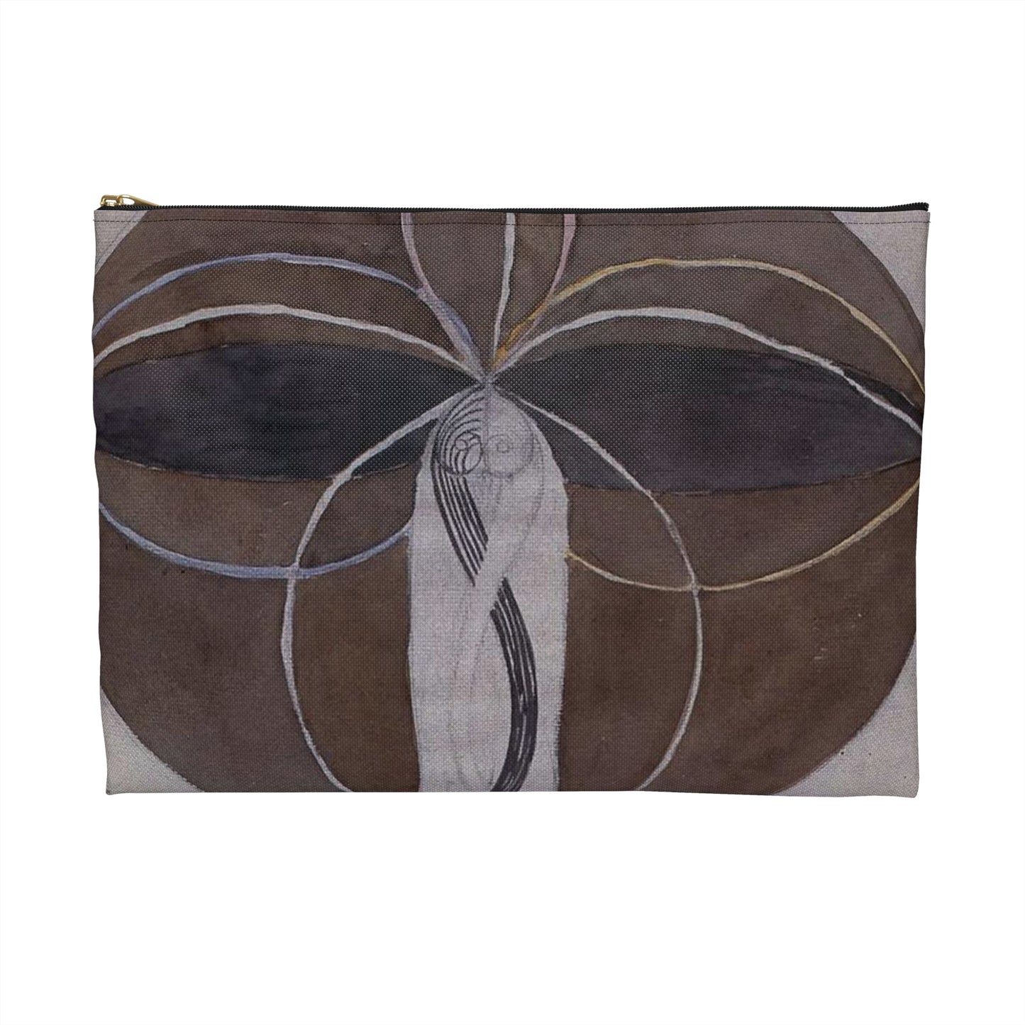 A drawing of a woman holding an umbrella Hilma af Klint - no date - Untitled 02 Large Organizer Pouch with Black Zipper
