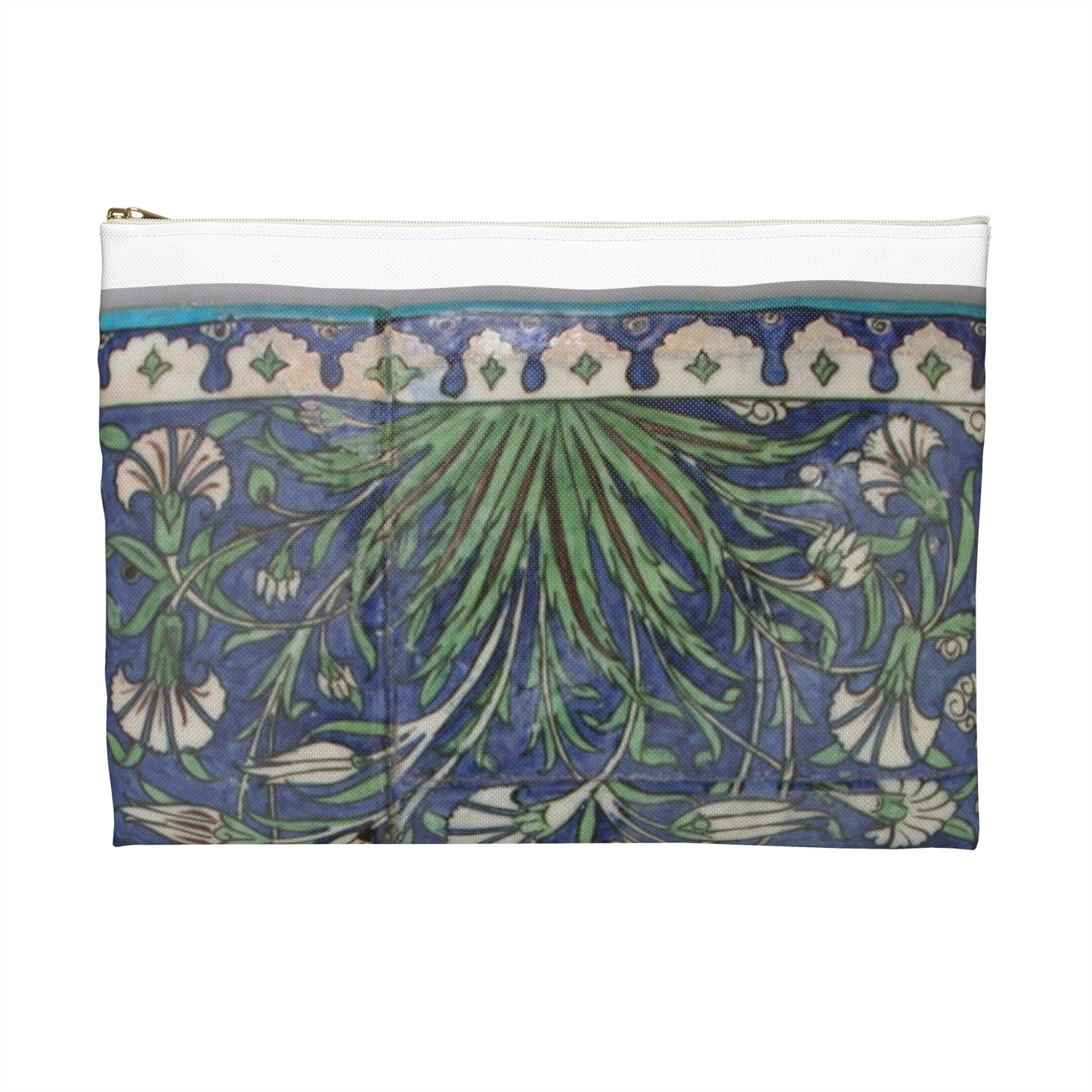 Tile Panel, 15th century - Public domain photo of museum object Large Organizer Pouch with Black Zipper