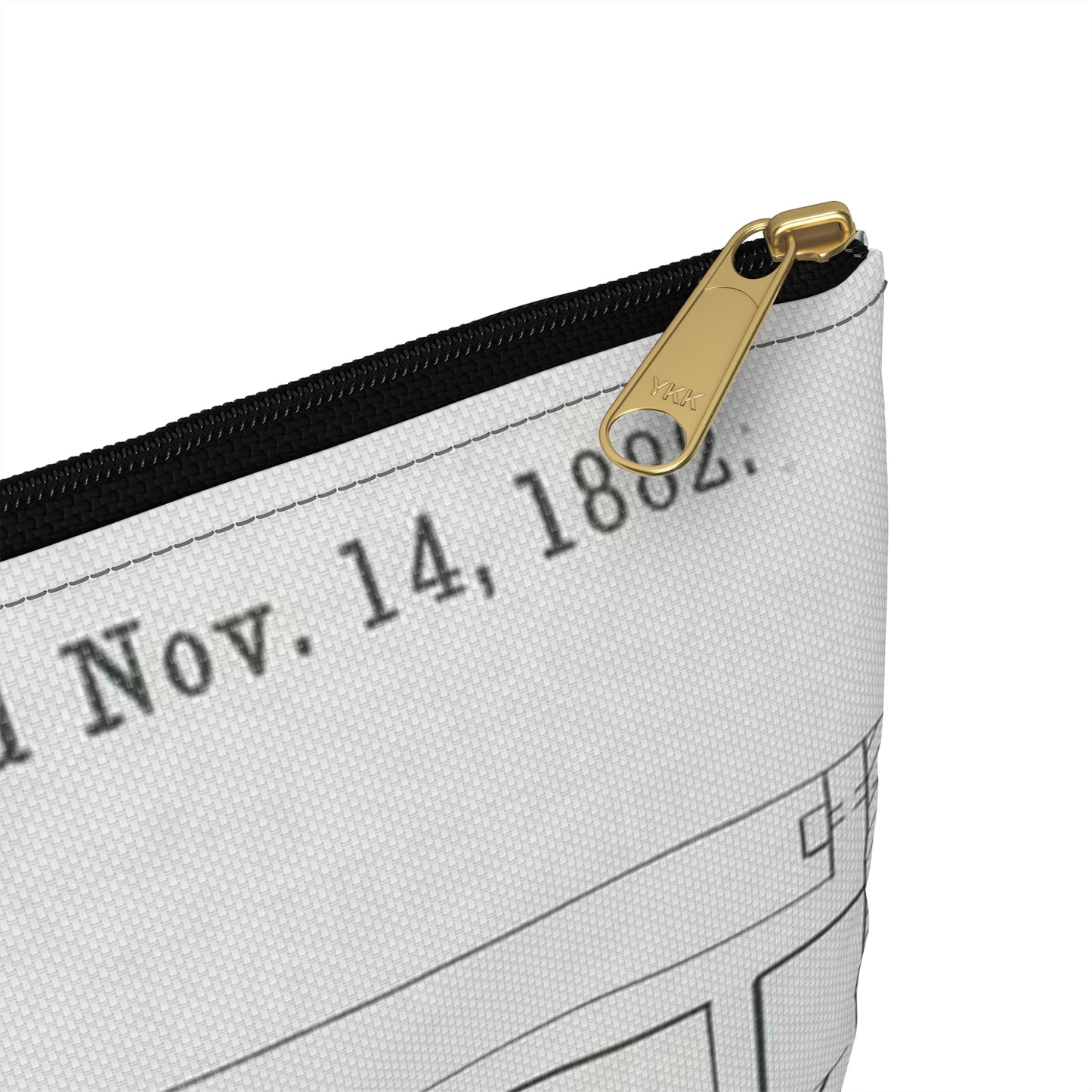 Patent Drawing of Engine - for M. Boom's Music Box Public domain image Large Organizer Pouch with Black Zipper