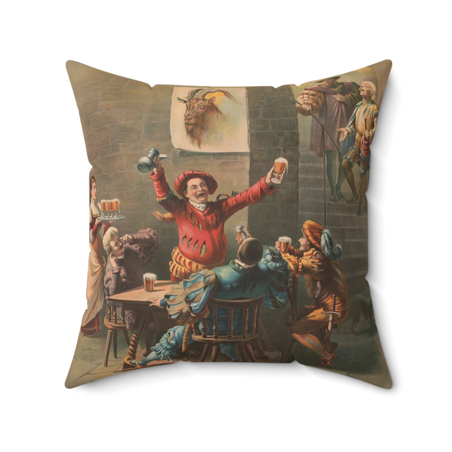 Bock, "Auerbach's keller" - Print, Library of Congress collection Decorative Accent Square Pillow