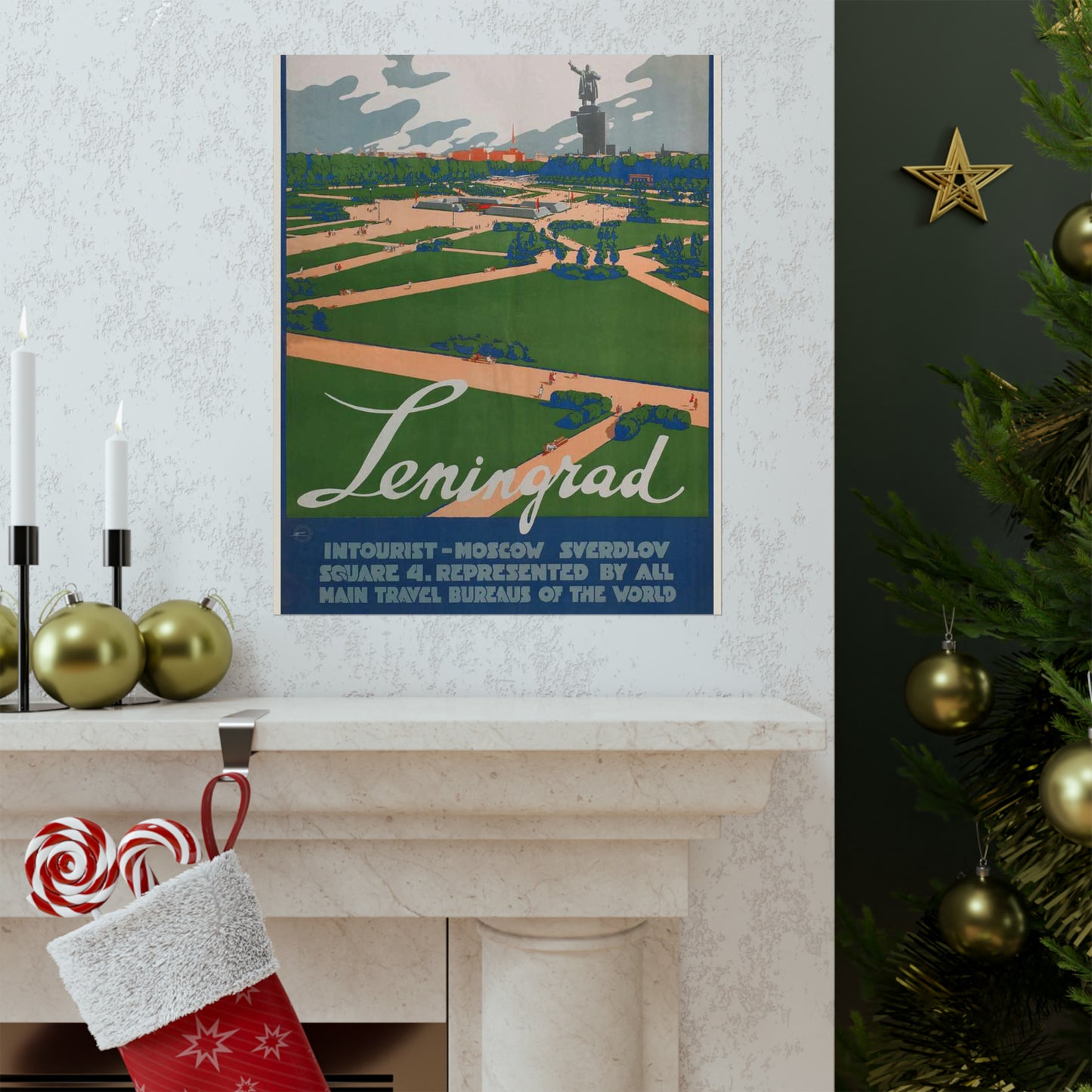 Leningrad (Travel poster), Art Deco Poster High Quality Matte Wall Art Poster for Home, Office, Classroom
