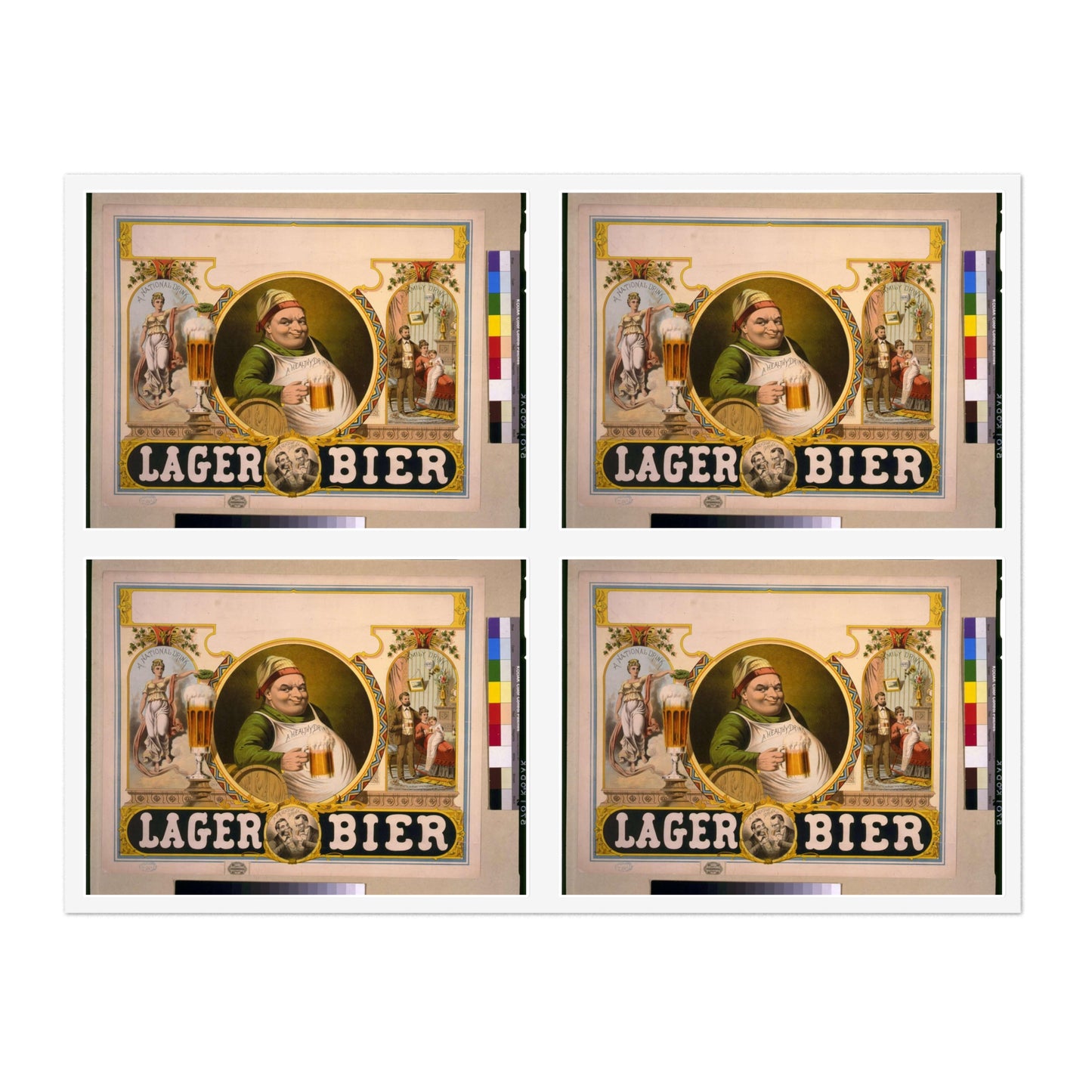 Lager bier / J.Z.(?) Wood ; Mensing & Stecher, lithographers. Laminated UV Protective Vinyl Stickers