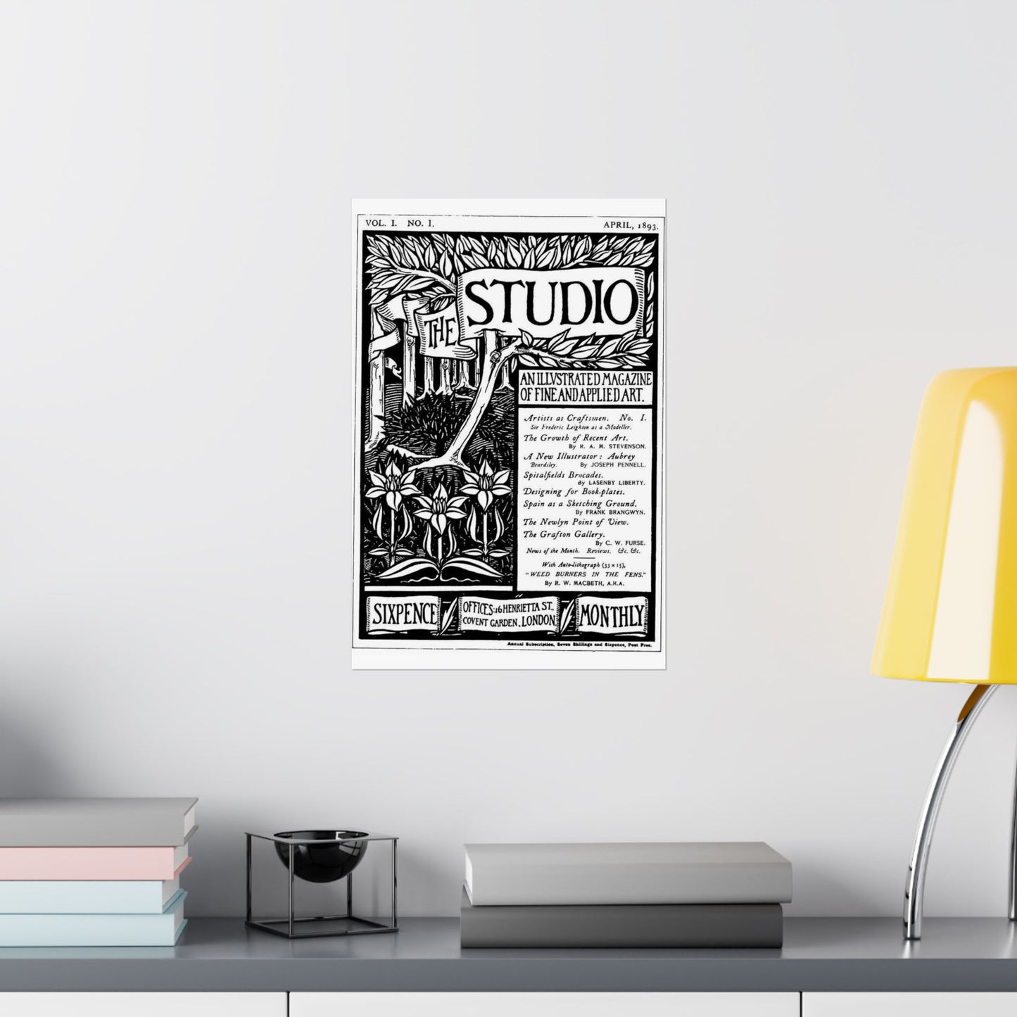 Aubrey Beardsley - Thestudiomagazinefirstcover High Quality Matte Wall Art Poster for Home, Office, Classroom