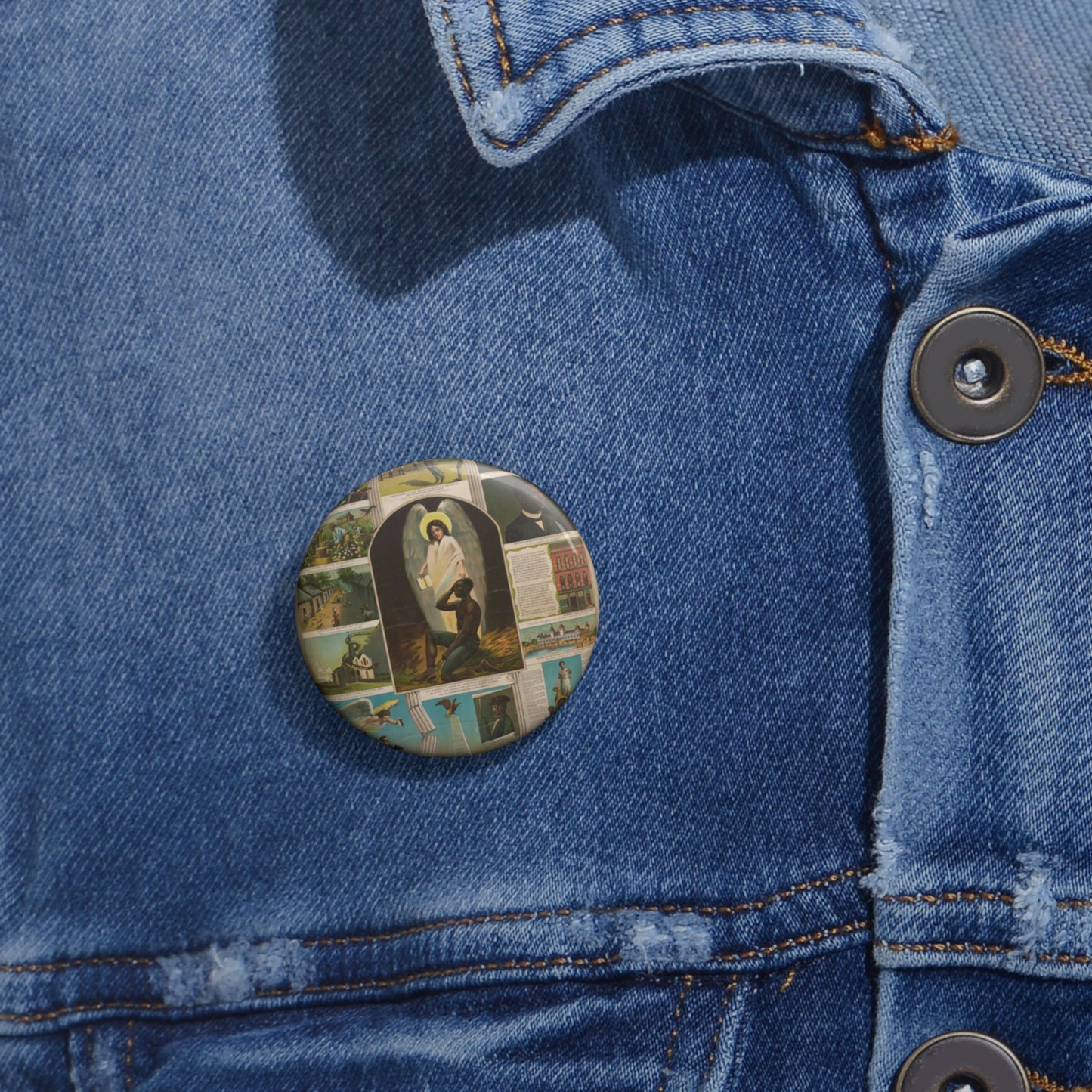 Afro-American Monument - Print, Library of Congress collection Pin Buttons with Crisp Design
