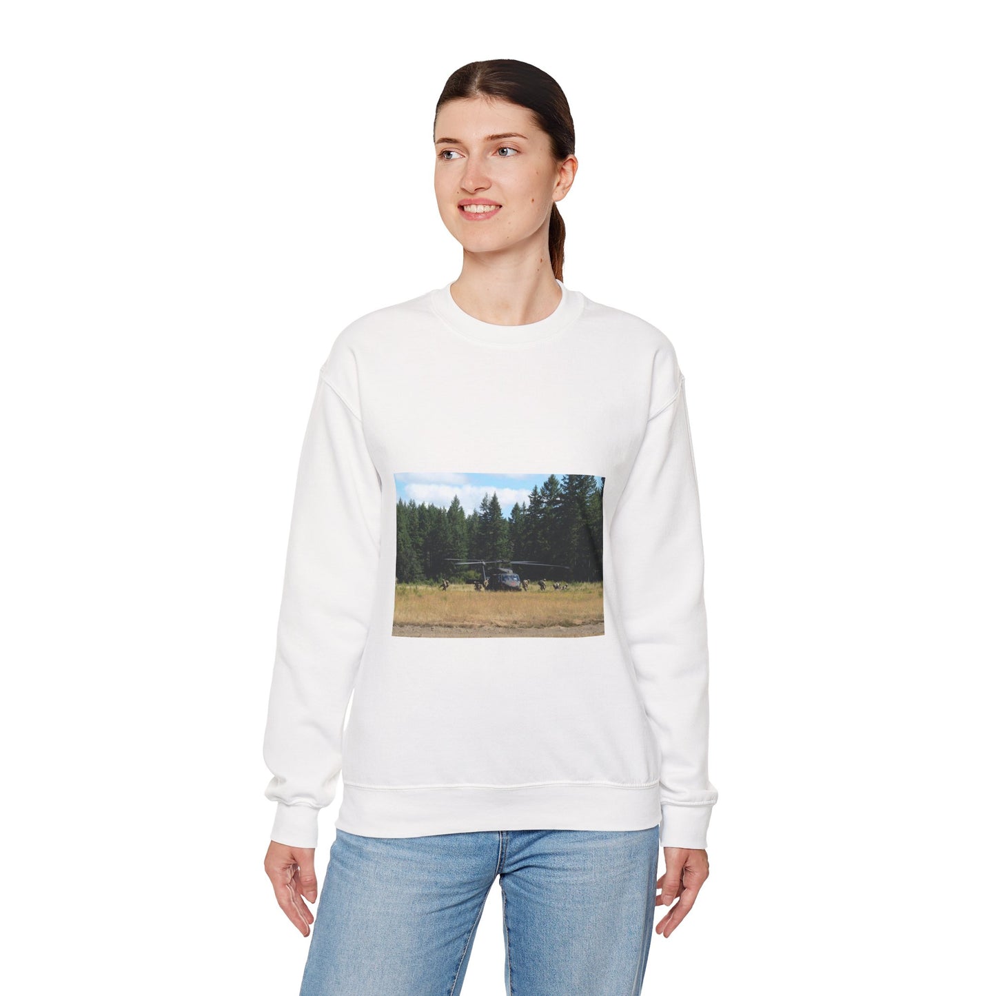 Tactical Air Control Party Airmen take up positions White Heavy Blend Adult Crew Neck SweatShirt