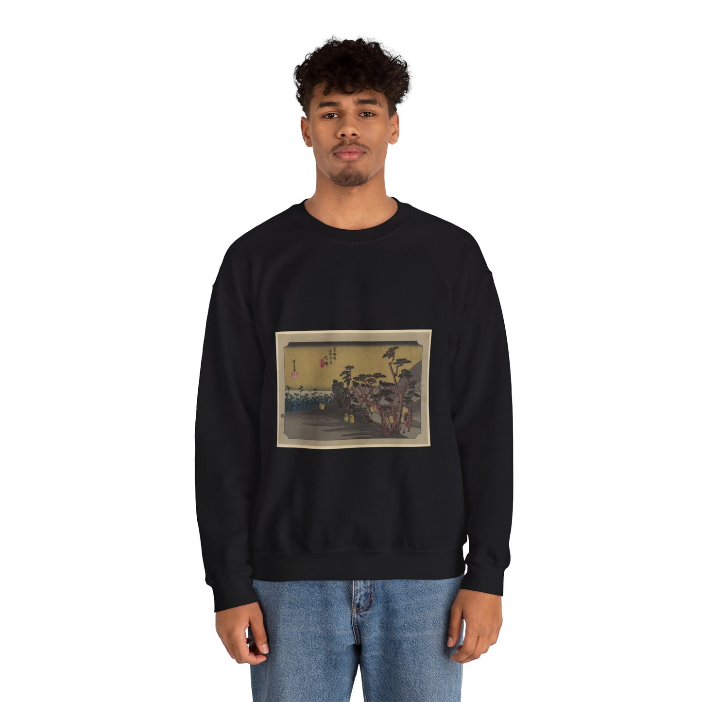 Utagawa Hiroshige - Oiso, Andō Hiroshige - Ukiyo e print Black Heavy Blend Adult Crew Neck SweatShirt