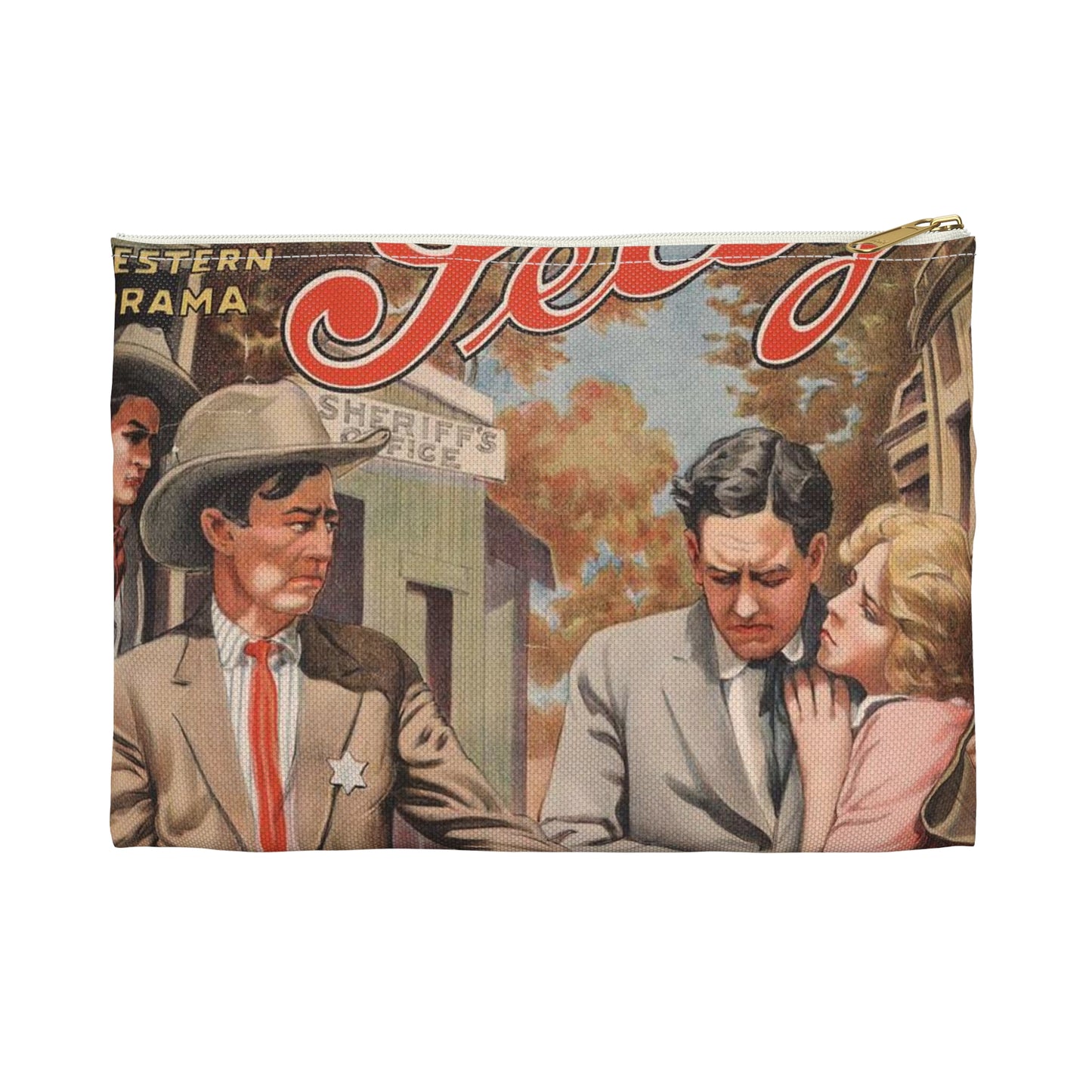 Why the sheriff is a bachelor The fragile reward of duty. Large Organizer Pouch with Black Zipper