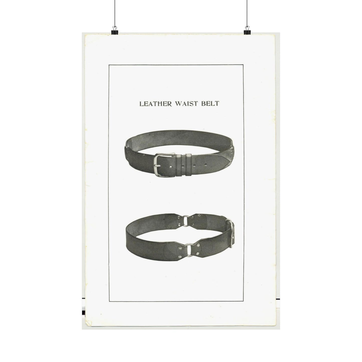 Patent drawing - Leather Waist Belt - . Public domain image High Quality Matte Wall Art Poster for Home, Office, Classroom