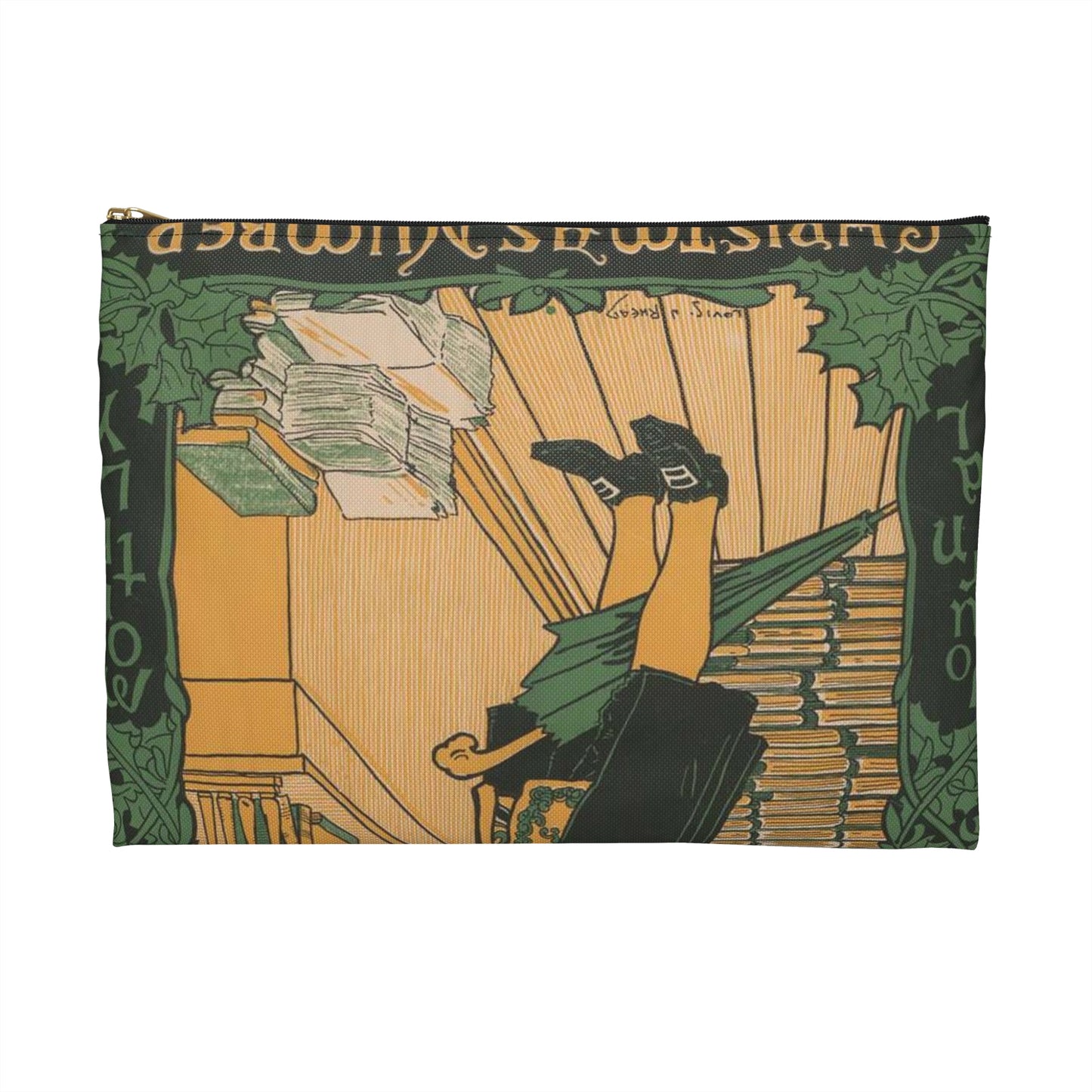 Louis Rhead - The bookman, Christmas number (2015646907) Large Organizer Pouch with Black Zipper