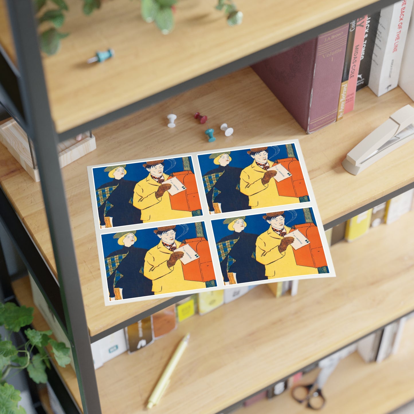 Edward Penfield, Harper's February Laminated UV Protective Vinyl Stickers