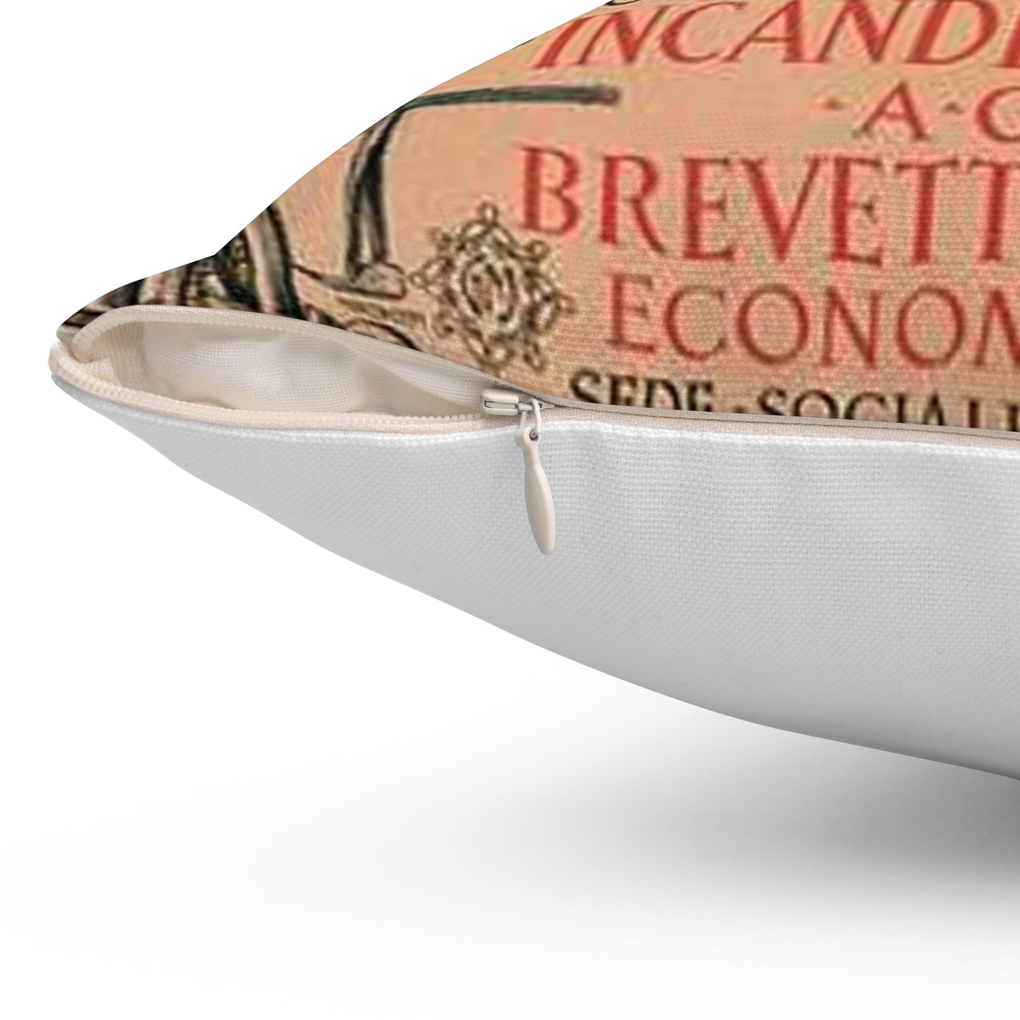 Affiche italienne pour l' "Incandescence par le Gaz, Système Auer" Decorative Accent Square Pillow