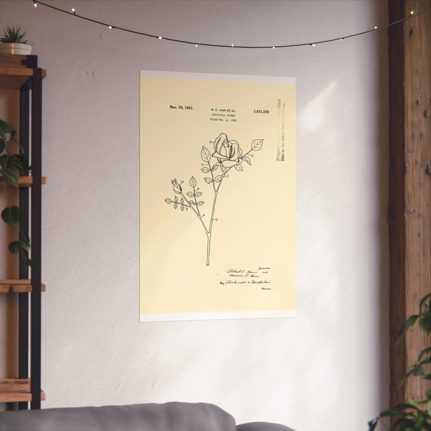 Patent Case File No. 1,831,559, Artificial Flower, Inventor(s)- Robert C. Ham and Marion T. Ham. - DPLA - 08745302078898b8870d70b04cb216a9 (page 5) High Quality Matte Wall Art Poster for Home, Office, Classroom