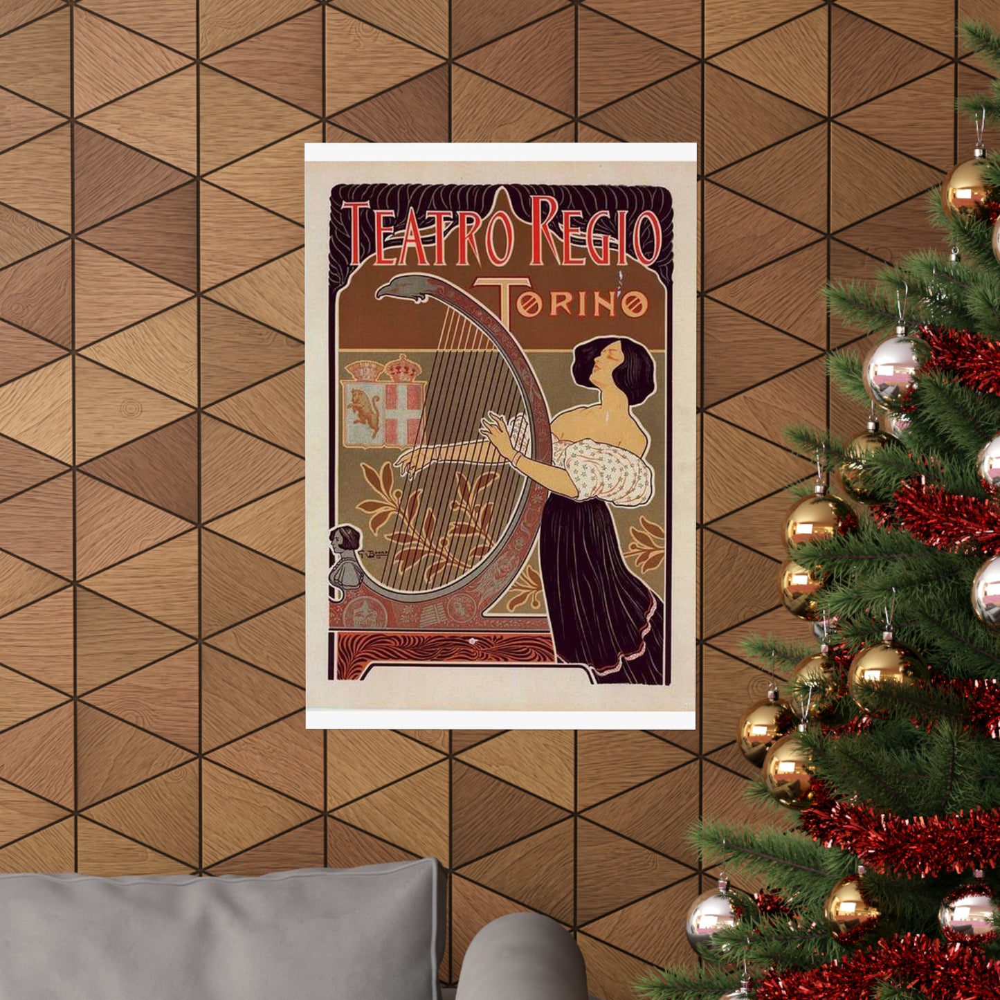 Affiche italienne pour le "Théâtre royal de Turin" High Quality Matte Wall Art Poster for Home, Office, Classroom