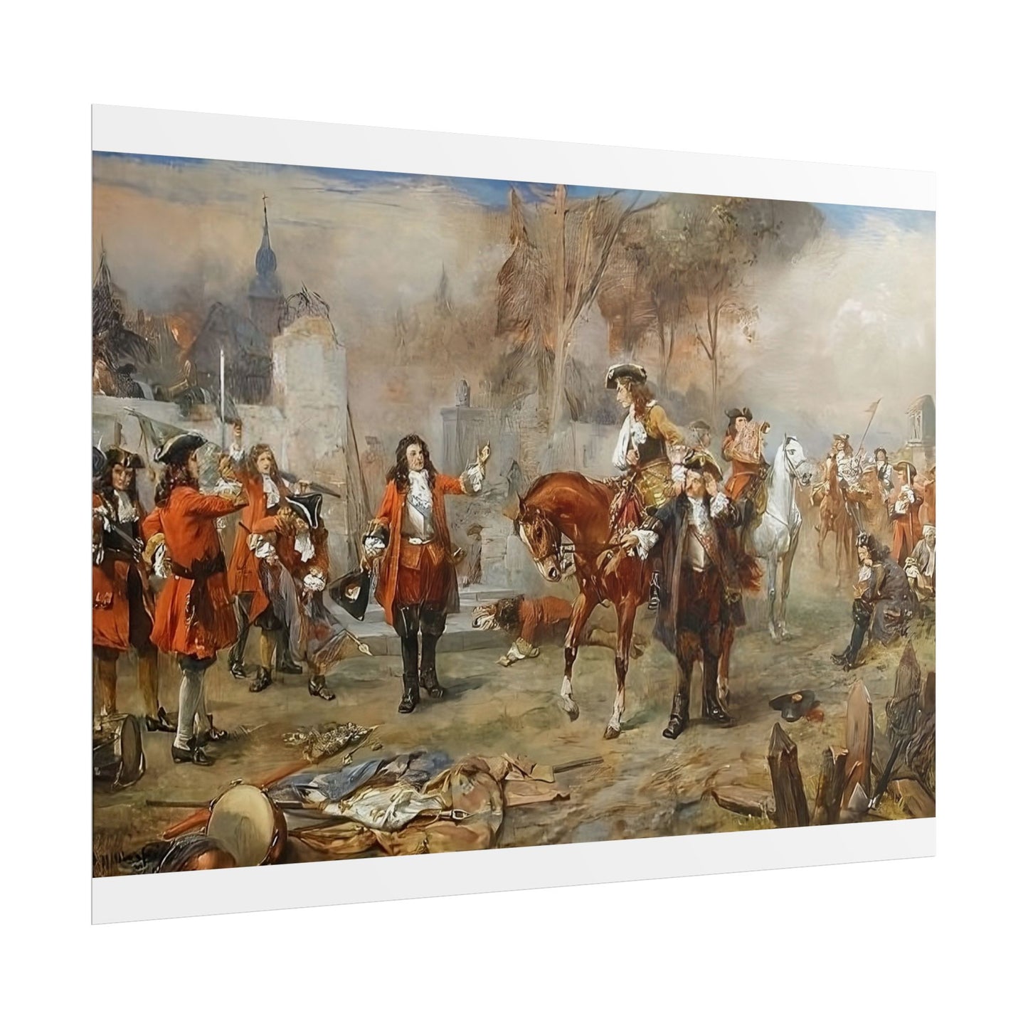 The Duke of Marlborough greeting Prince Eugene of Savoy after their victory at Blenheim - Rolled Posters