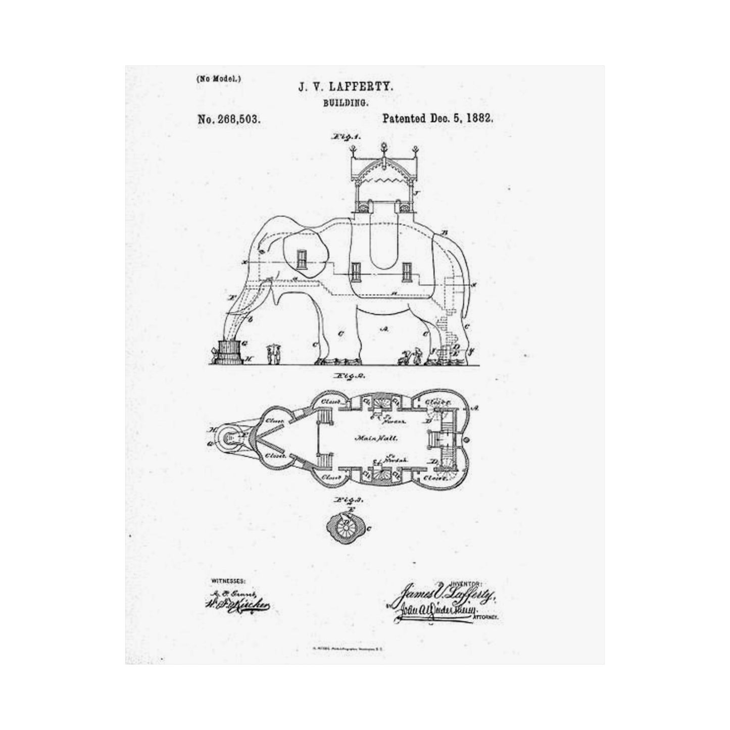 Patent Drawing of Engine - Lucy-USpatent268503 1882 Public domain image High Quality Matte Wall Art Poster for Home, Office, Classroom