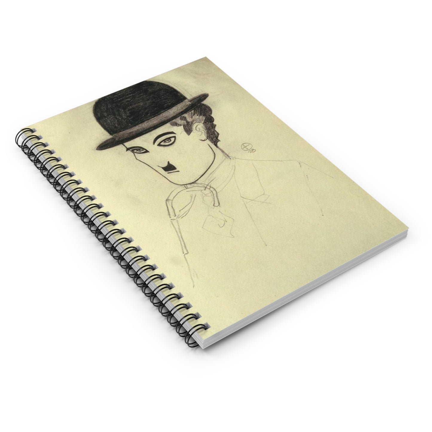 ChaplinSchlesinger - Drawing. Public domain image. Spiral Bound Ruled Notebook with Printed Cover
