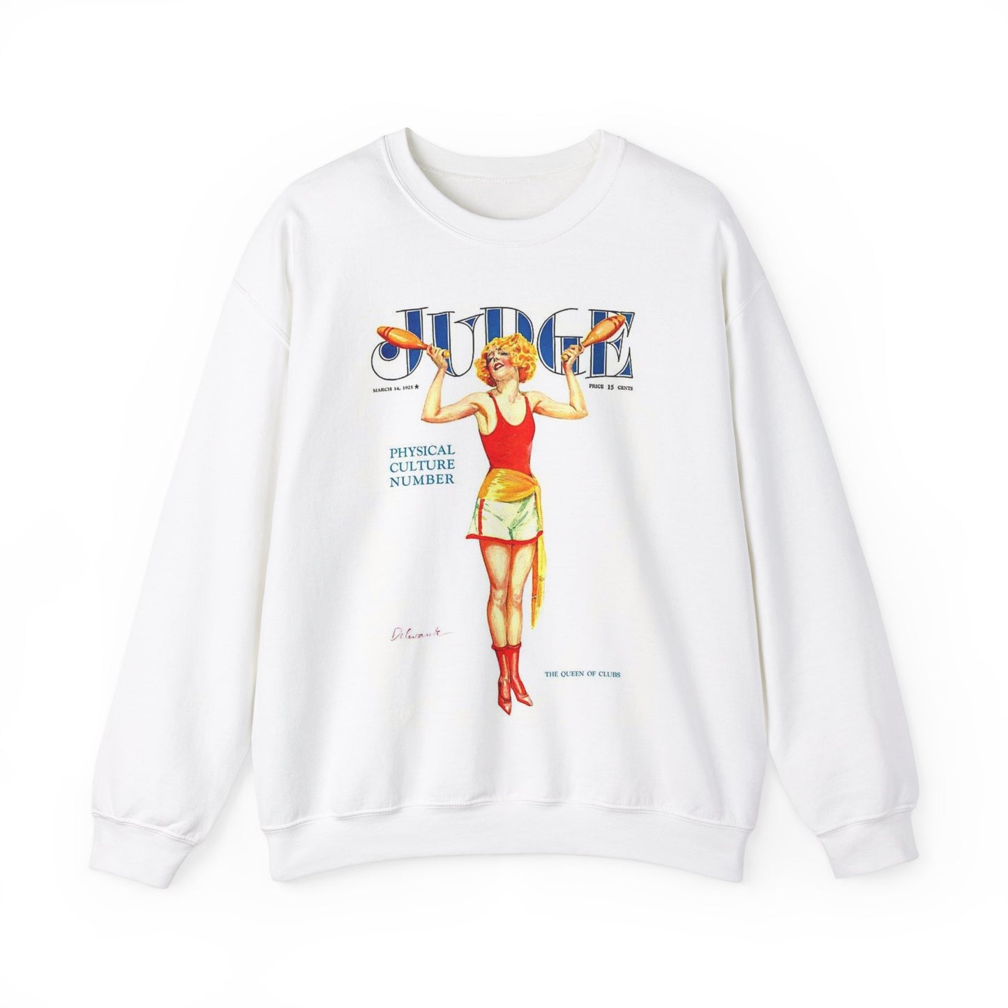 JudgeMagazine14Mar1925 - Art Deco public domain image White Heavy Blend Adult Crew Neck SweatShirt