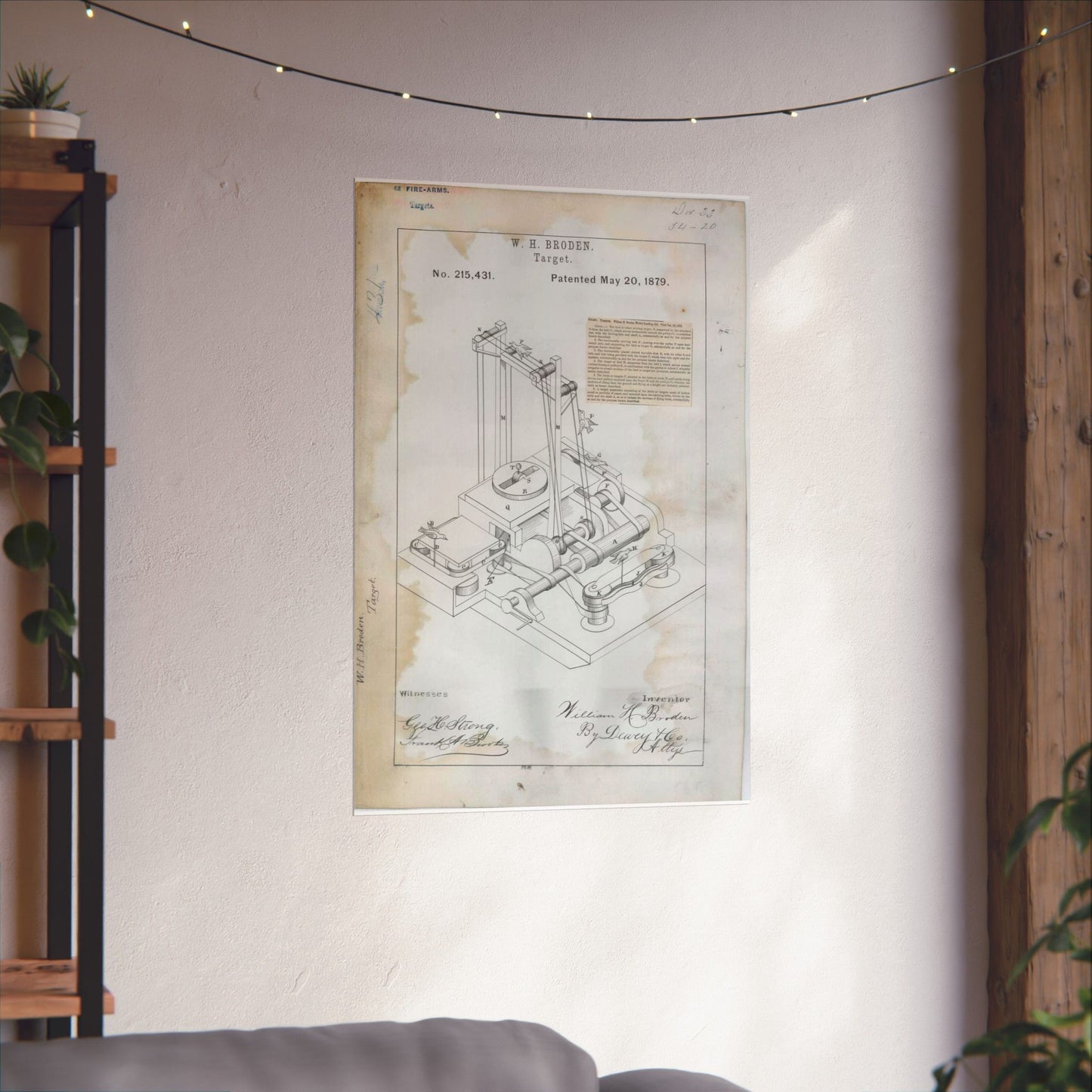 Patent drawing - for W. H. Broden's Target Public domain image High Quality Matte Wall Art Poster for Home, Office, Classroom