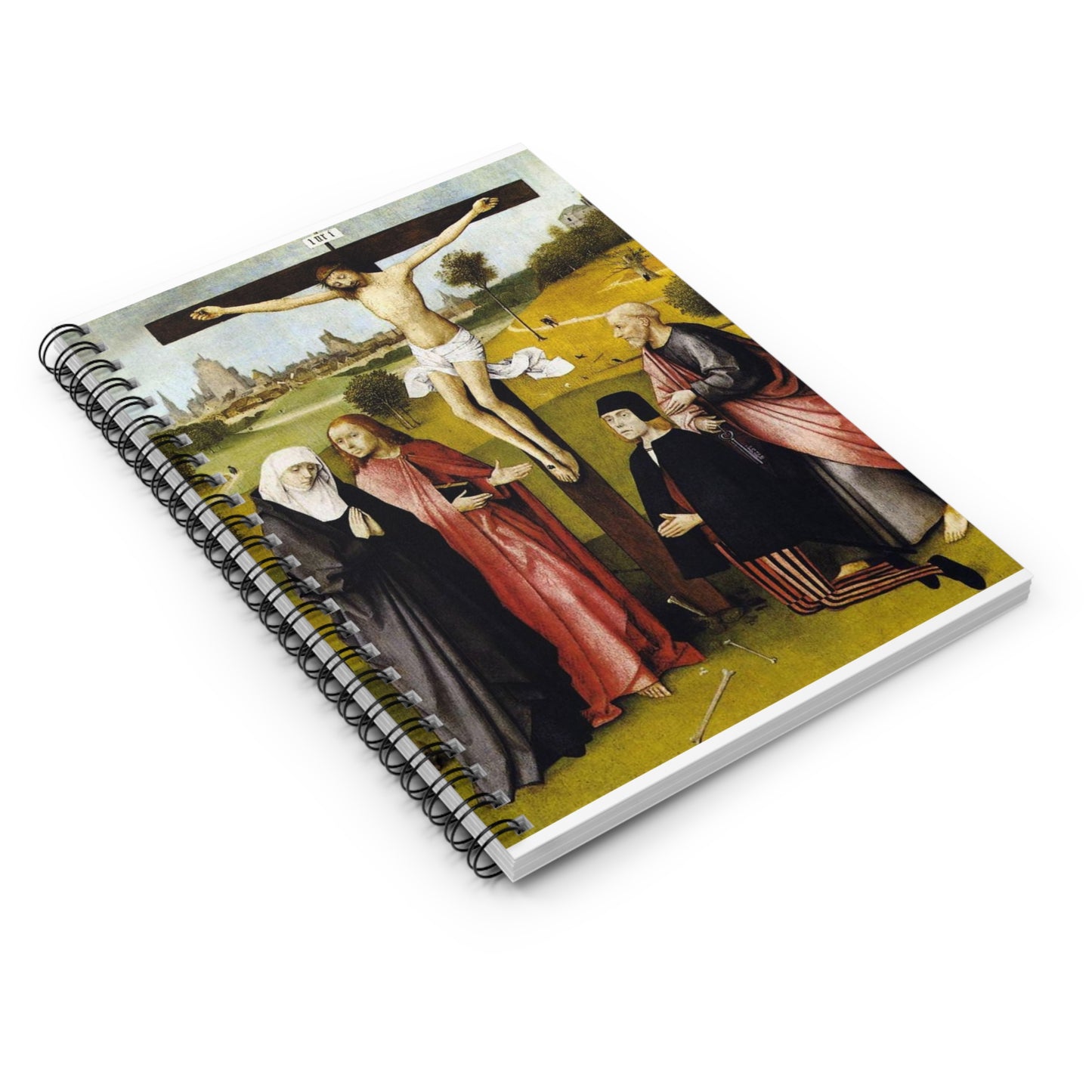 Hieronymus Bosch - CrucifixionWithADonorBosch Spiral Bound Ruled Notebook with Printed Cover