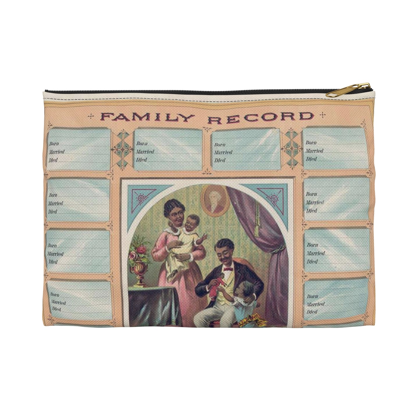 Family record. Before the war and since the war / Krebs Lithographing Company, Cincinnati. Large Organizer Pouch with Black Zipper
