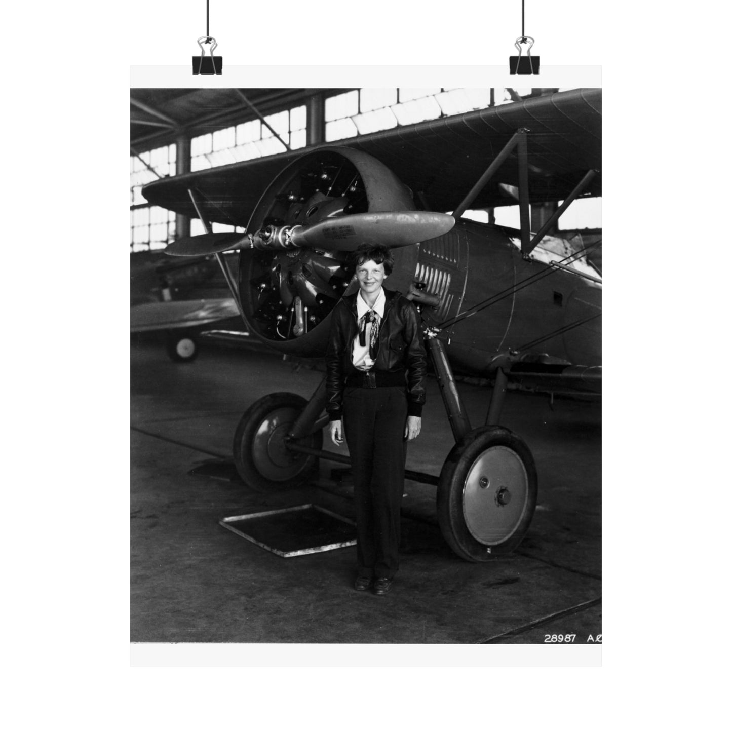 Amelia Earhart - U.S. National Archives Public Domain photograph High Quality Matte Wall Art Poster for Home, Office, Classroom