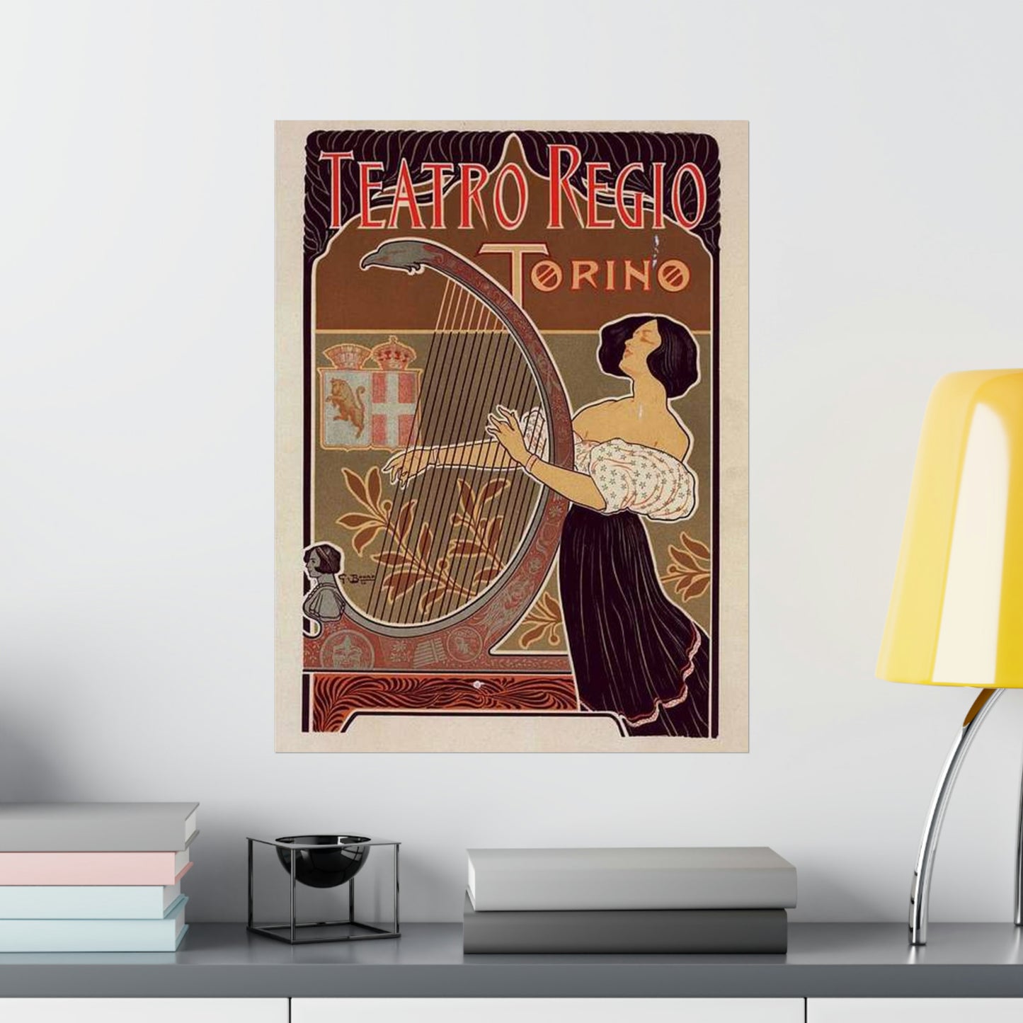 Affiche italienne pour le "Théâtre royal de Turin" High Quality Matte Wall Art Poster for Home, Office, Classroom