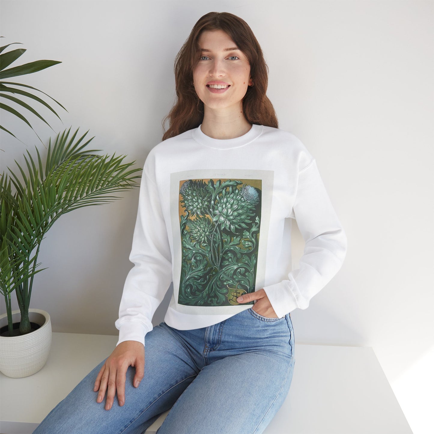 Anton Seder Artichokes - Drawing. Public domain image. White Heavy Blend Adult Crew Neck SweatShirt