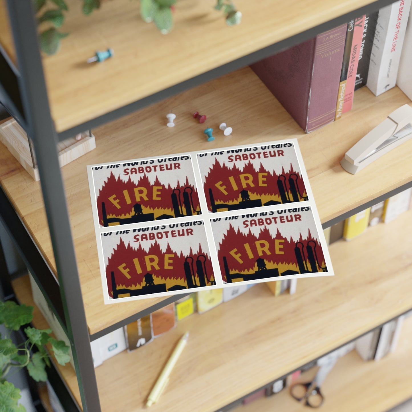 Be on the alert^ for the world's greatest saboteur. Fire. Watch for fire hazards^ - NARA - 535248 Laminated UV Protective Vinyl Stickers