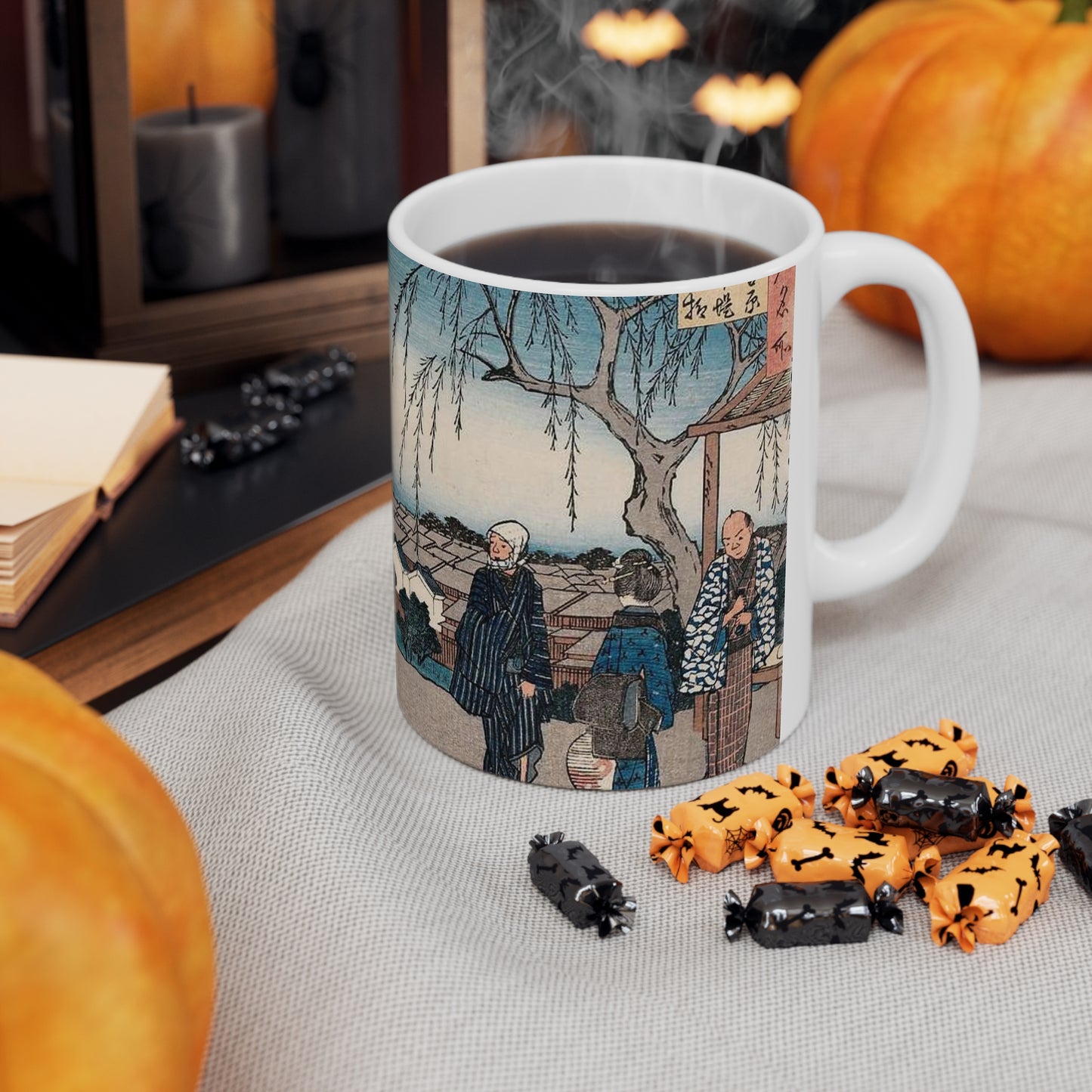 Shin Yoshiwara (Shin yoshiwara nihonzutsumi mikaeri yanagi), (Edo meisho) Beautiful Novelty Ceramic Coffee Mug 11oz