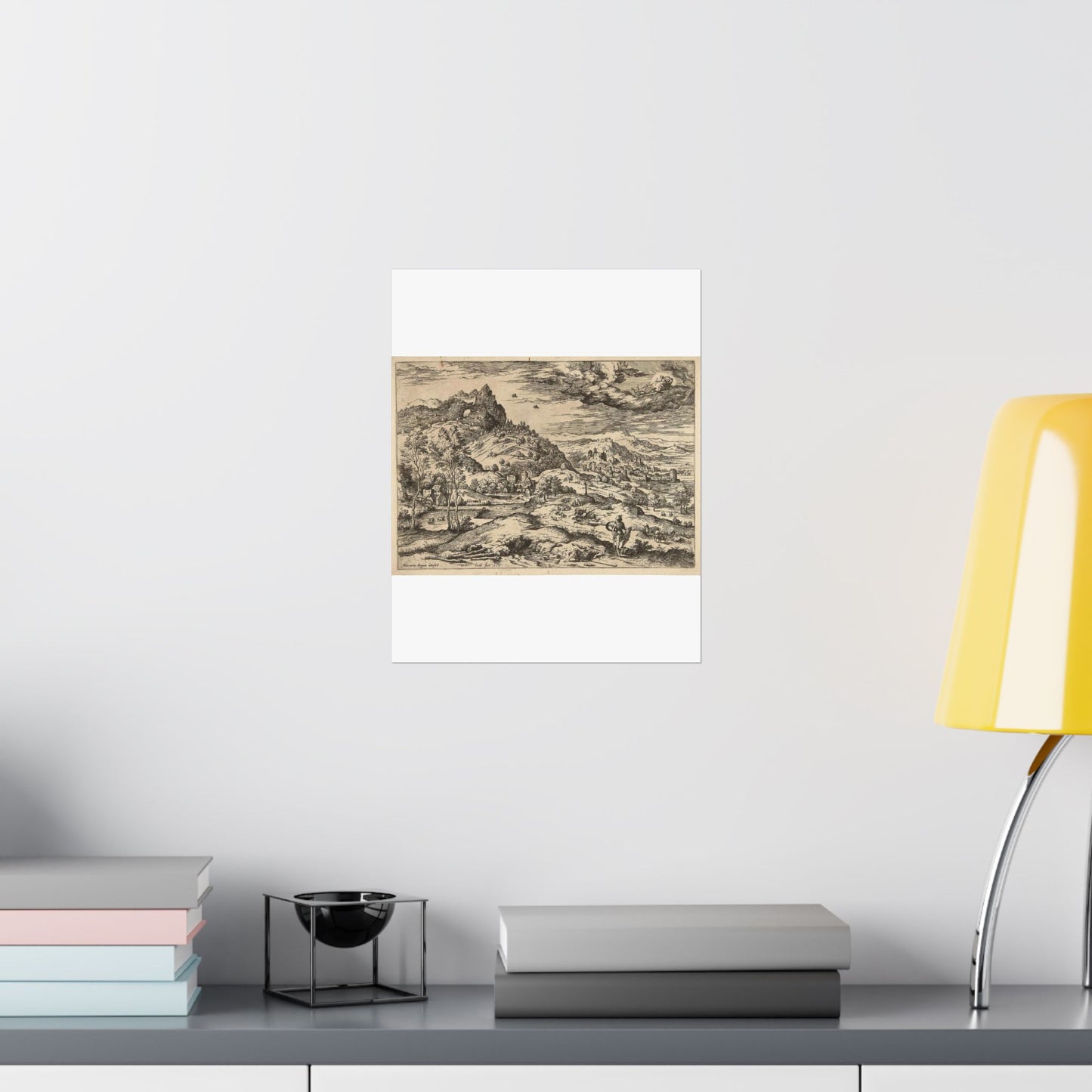 Hieronymus Cock - Mercurius met het hoofd van Argus High Quality Matte Wall Art Poster for Home, Office, Classroom