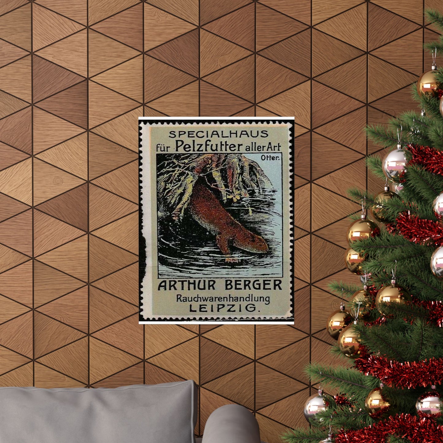 Arthur Berger, fur trader in Leipzig, c. 1910, brand advertisings (07) High Quality Matte Wall Art Poster for Home, Office, Classroom