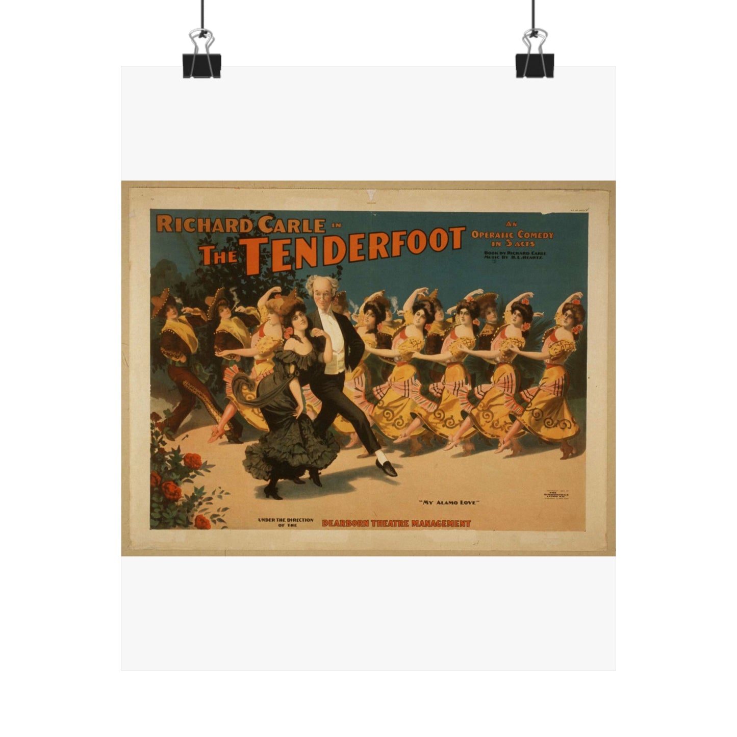 Richard Carle in The tenderfoot an operatic comedy in 3 acts : book by Richard Carle ; music by H.L. Heartz. High Quality Matte Wall Art Poster for Home, Office, Classroom