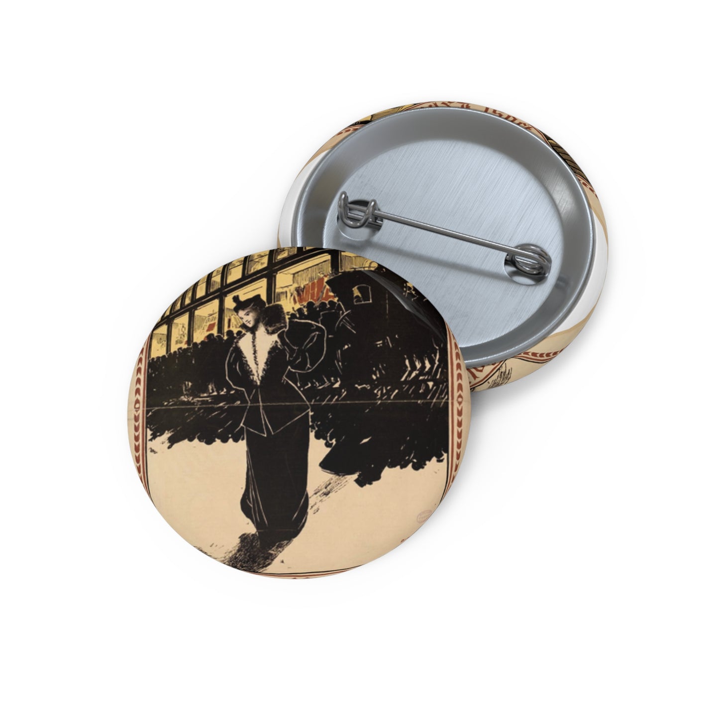 The post express, holiday number Pin Buttons with Crisp Design