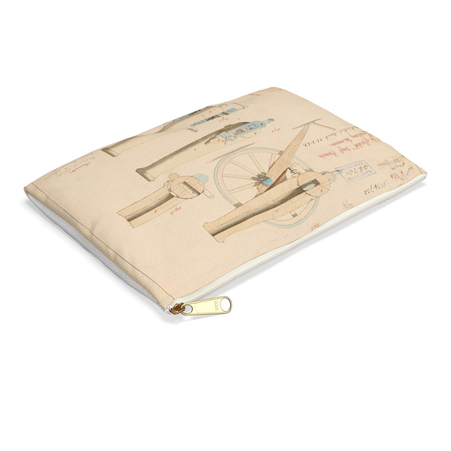 Patent drawing - Drawing of Improved Breech Loading Cannon Public domain image Large Organizer Pouch with Black Zipper